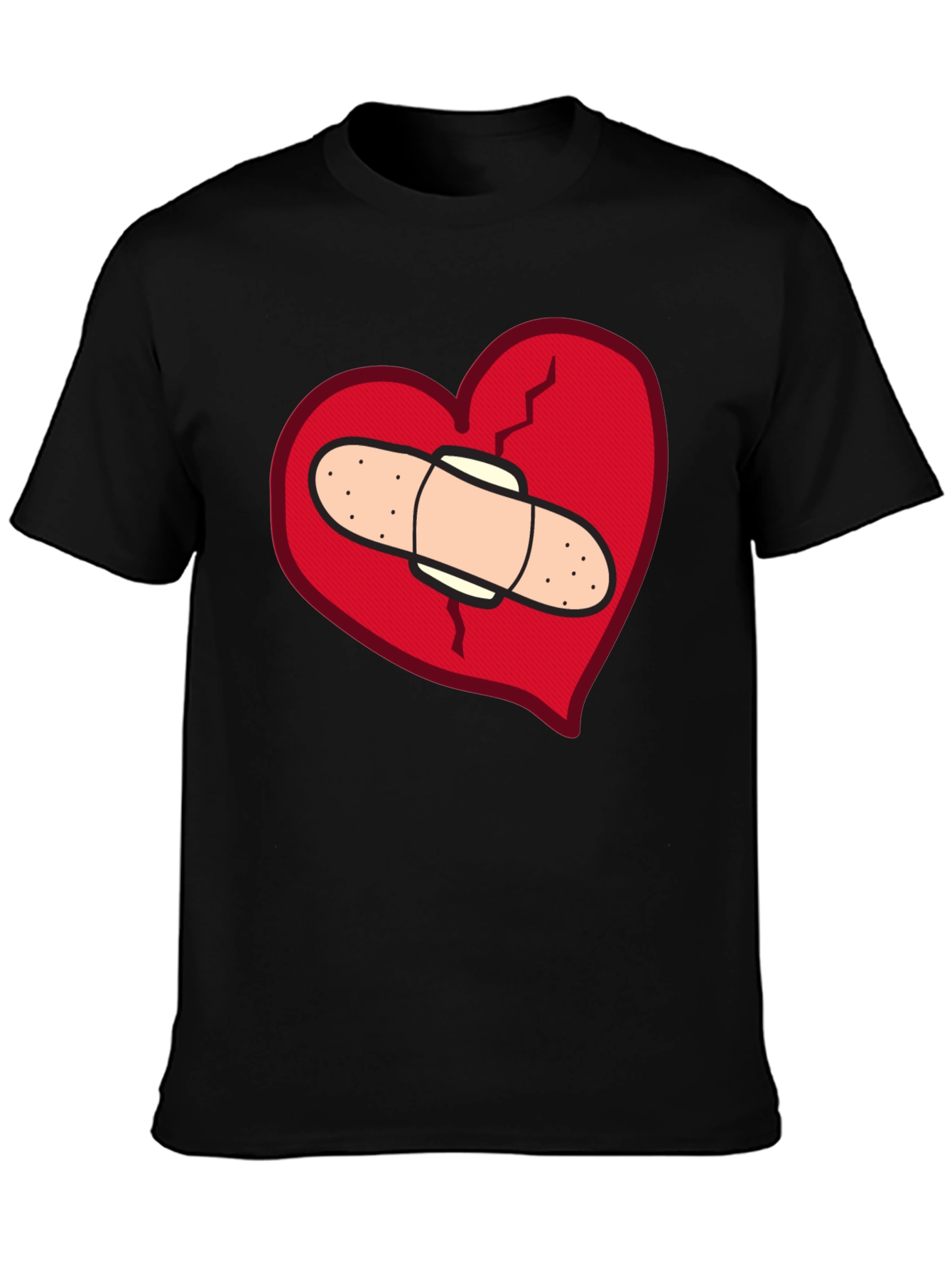 Broken Heart T-Shirt - Bandaged Heart Design