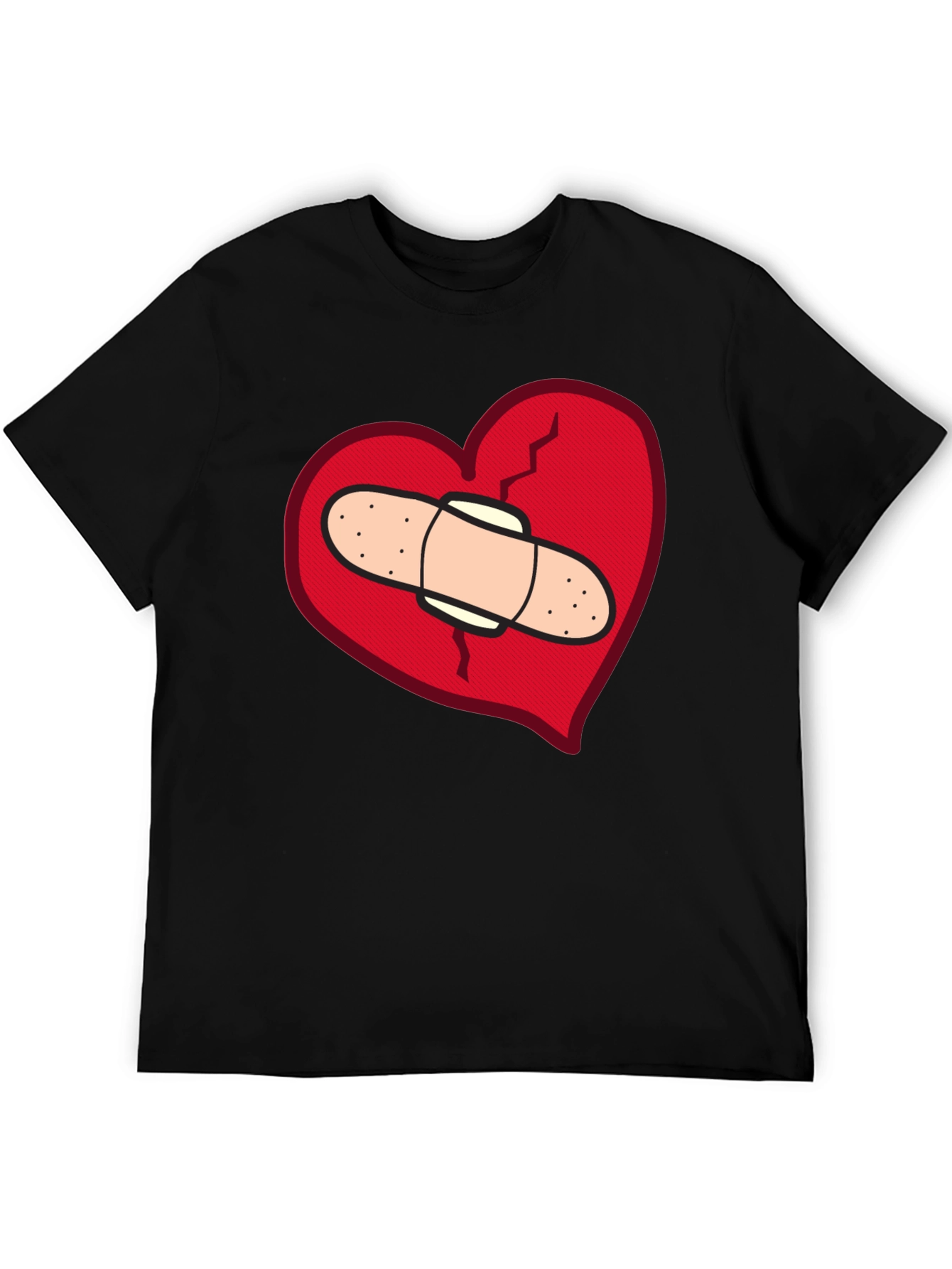Broken Heart T-Shirt - Bandaged Heart Design