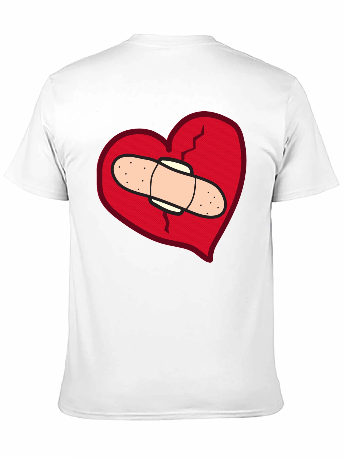 Broken Heart T-Shirt - Bandaged Heart Design