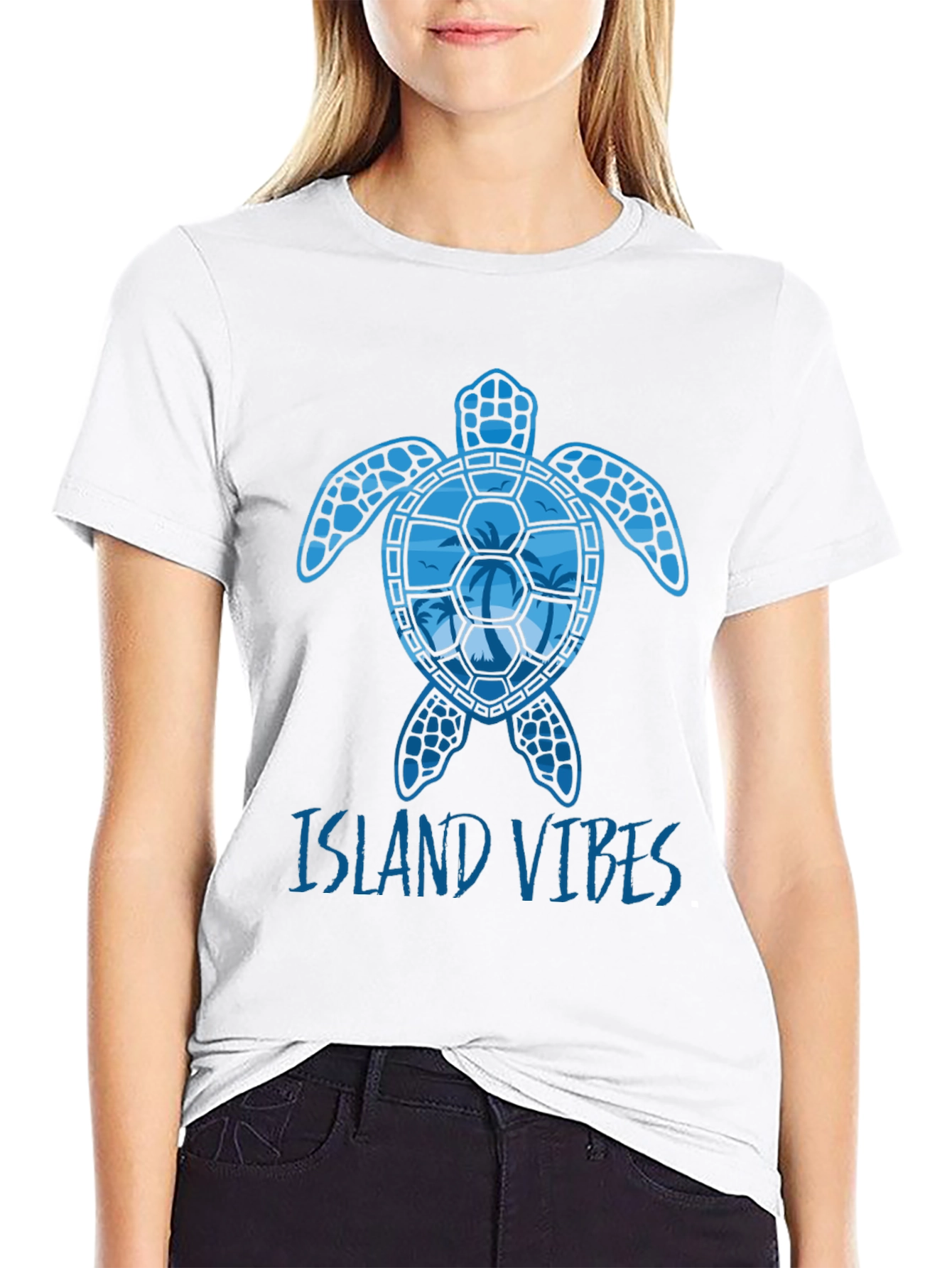 Island Vibes Turtle Graphic T-Shirt