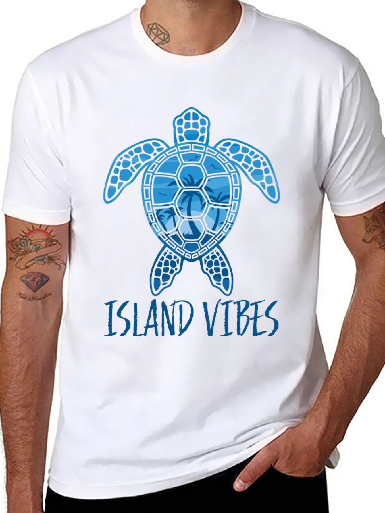 Island Vibes Turtle Graphic T-Shirt