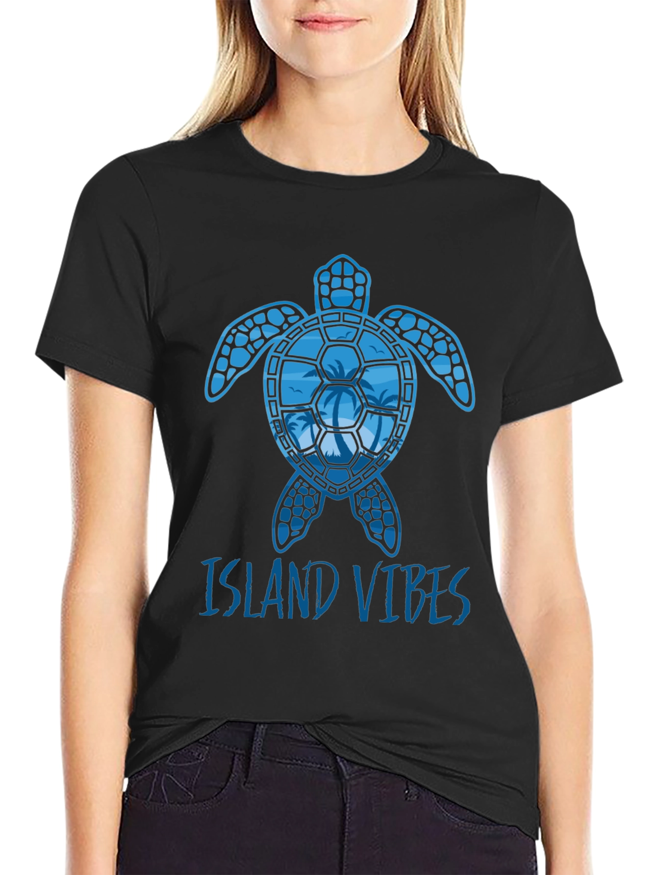 Island Vibes Turtle Graphic T-Shirt