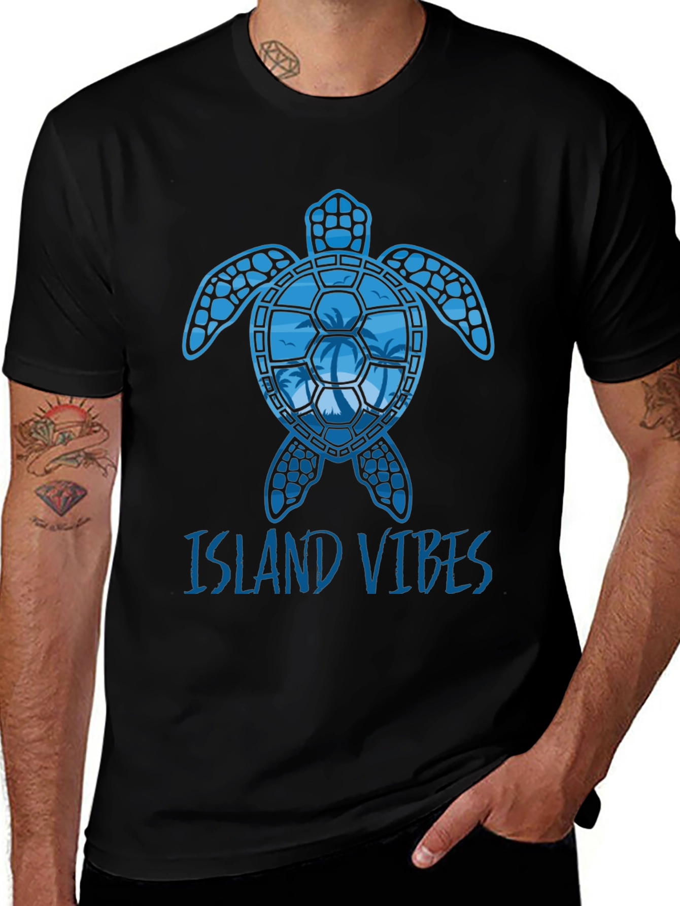 Island Vibes Turtle Graphic T-Shirt