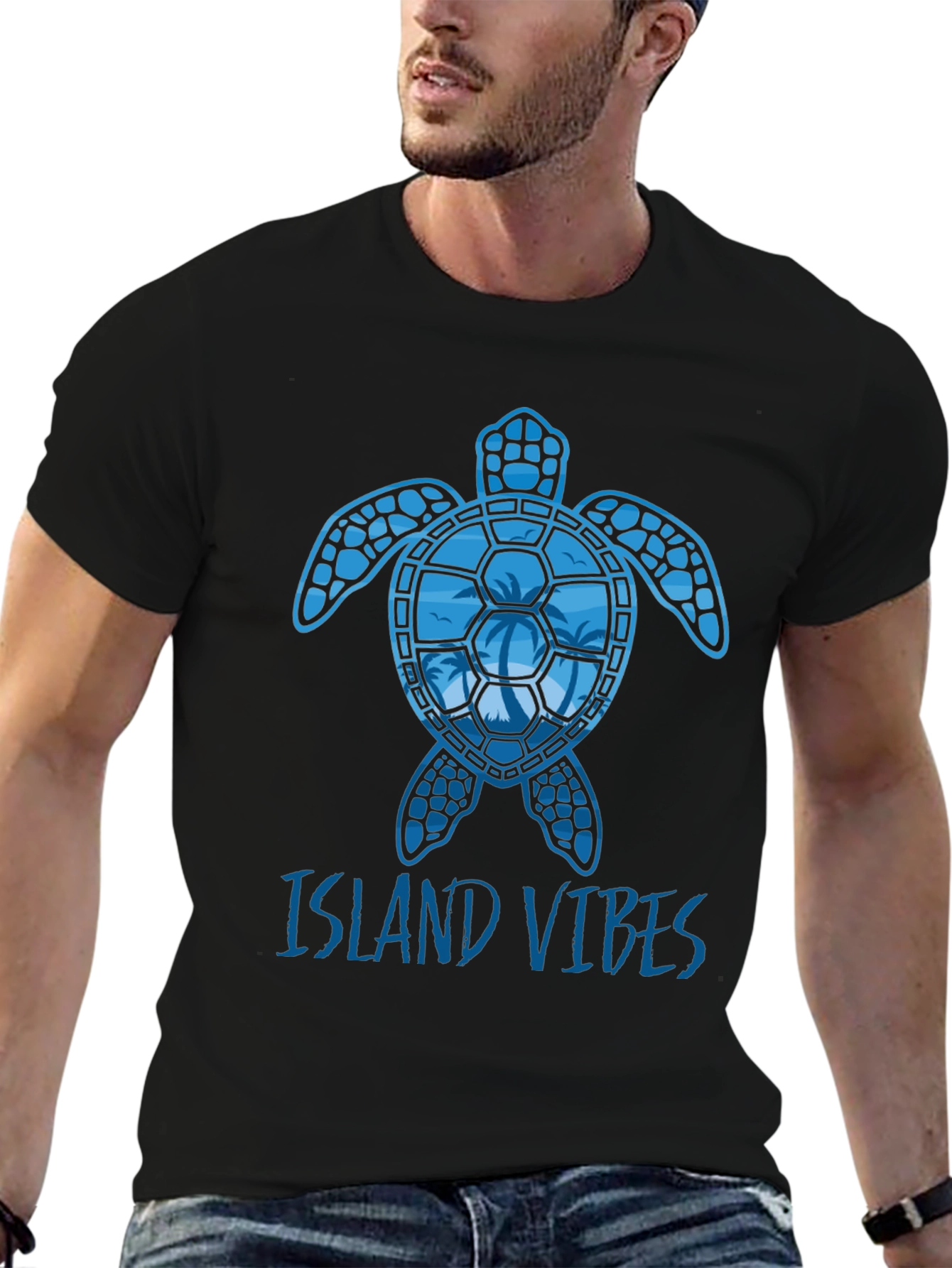 Island Vibes Turtle Graphic T-Shirt