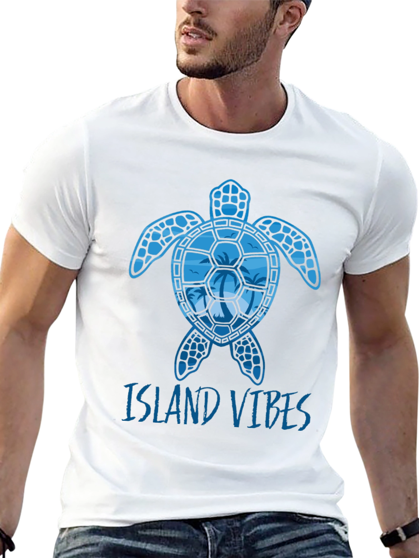 Island Vibes Turtle Graphic T-Shirt