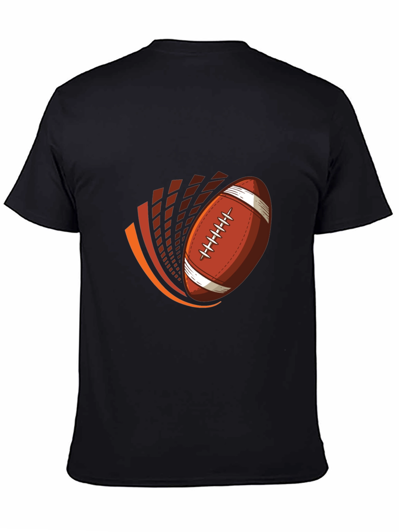 Football Graphic Tee - Black Cotton T-Shirt