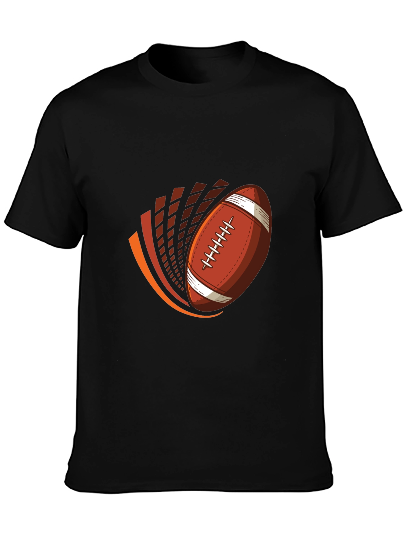 Football Graphic Tee - Black Cotton T-Shirt