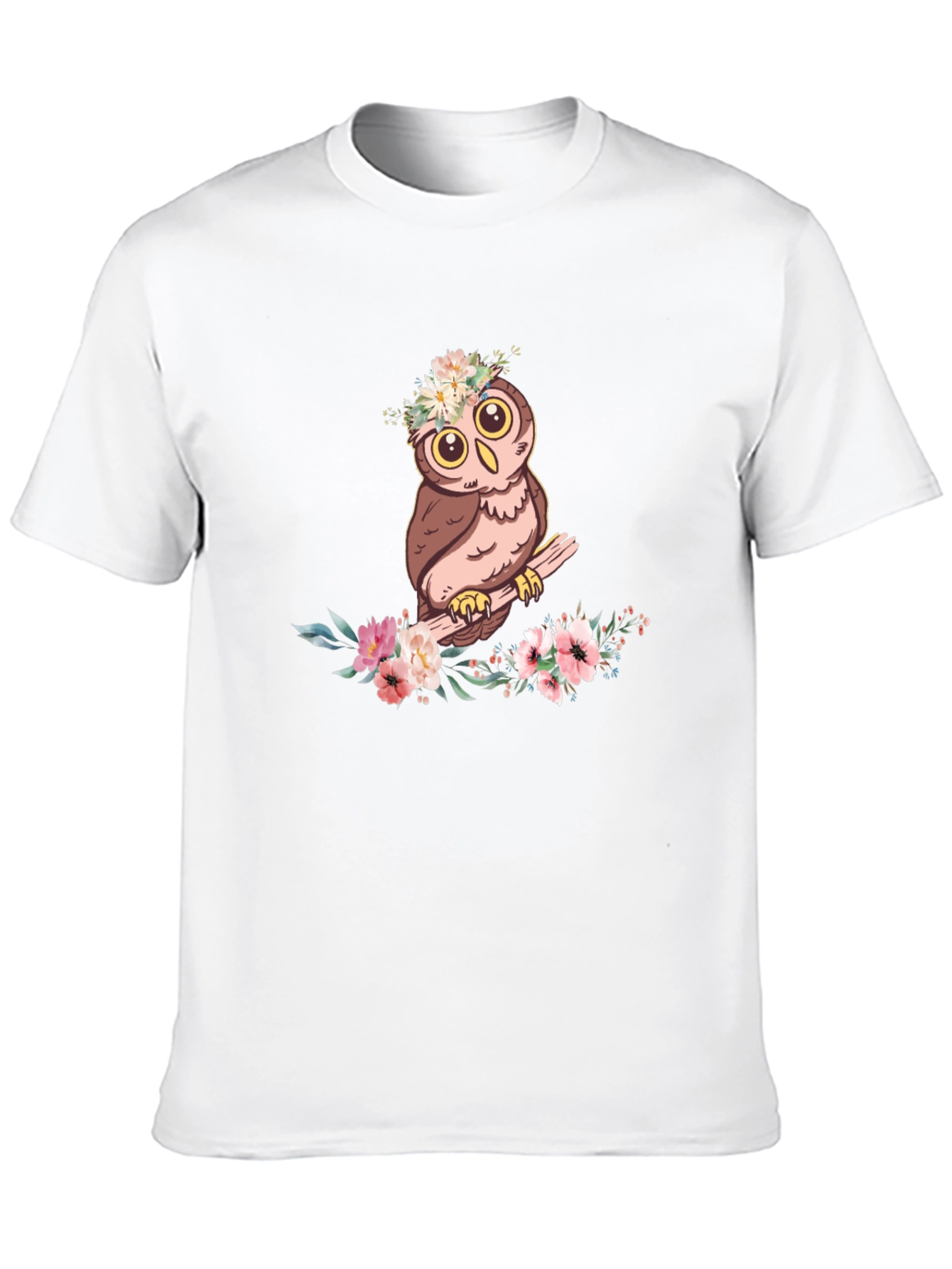 Owl & Floral T-Shirt - Cute Graphic Tee