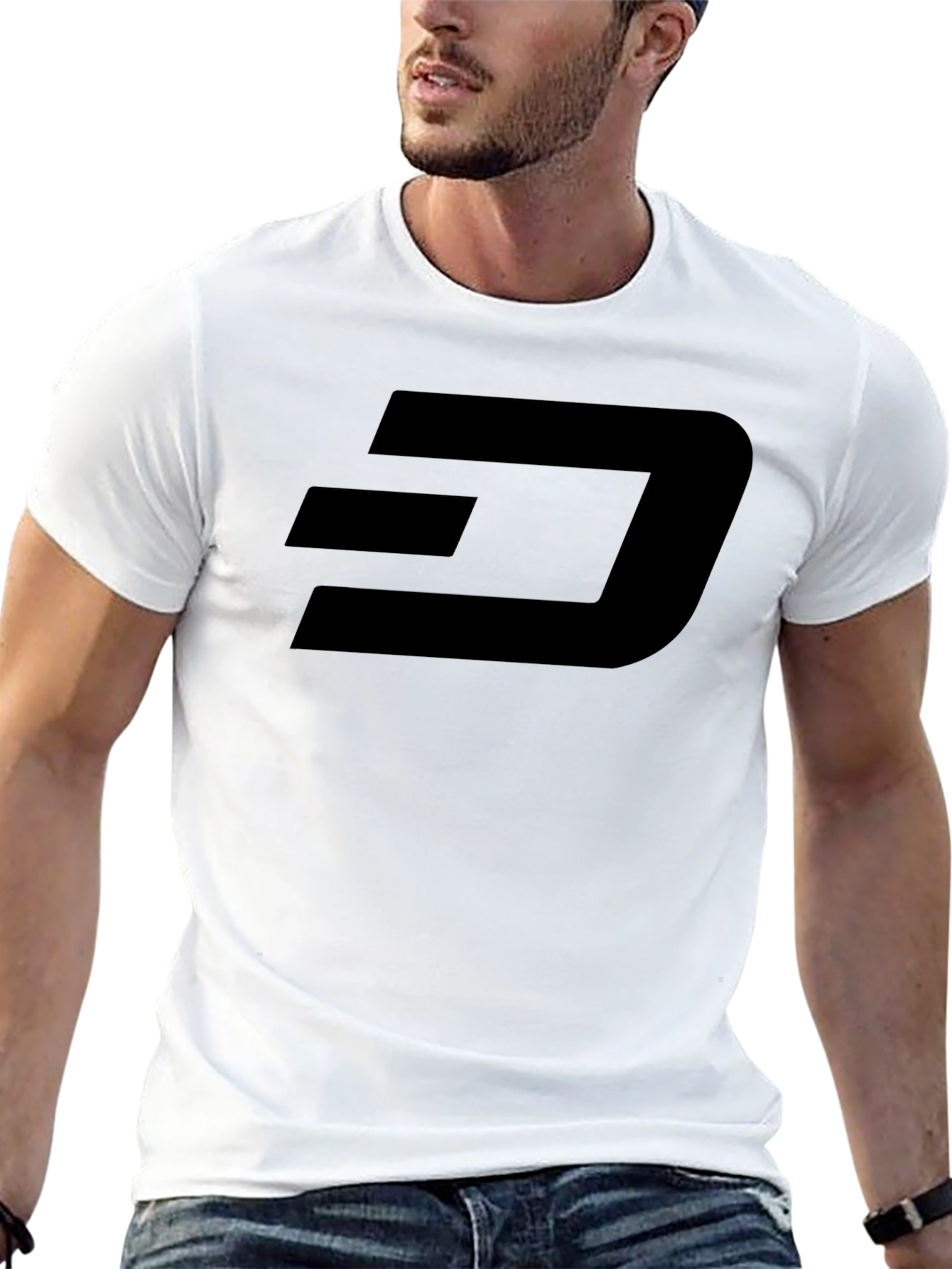 Mens Black Graphic Tee - Modern Dash Logo