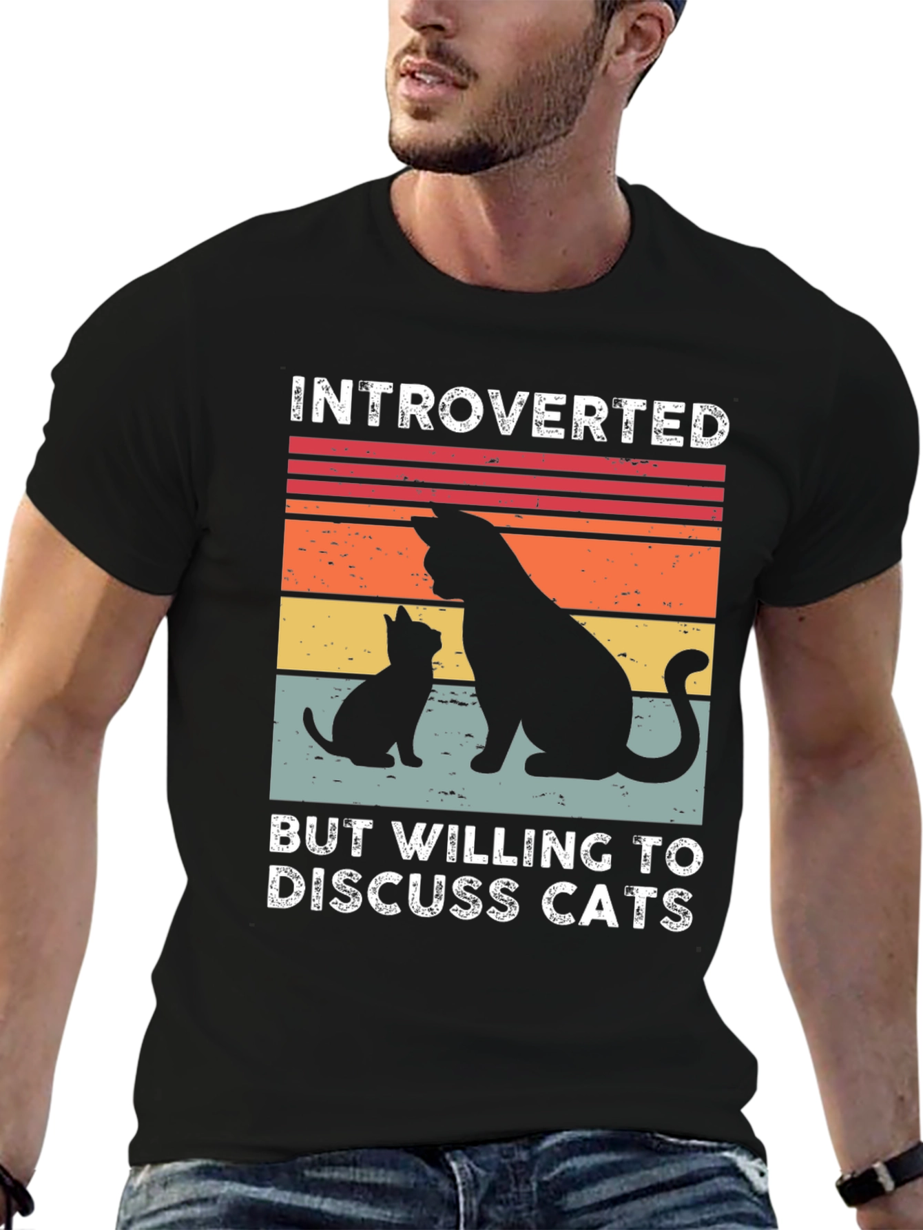 Introverted Cat Lover Tee - Discuss Cats! Unisex Shirt