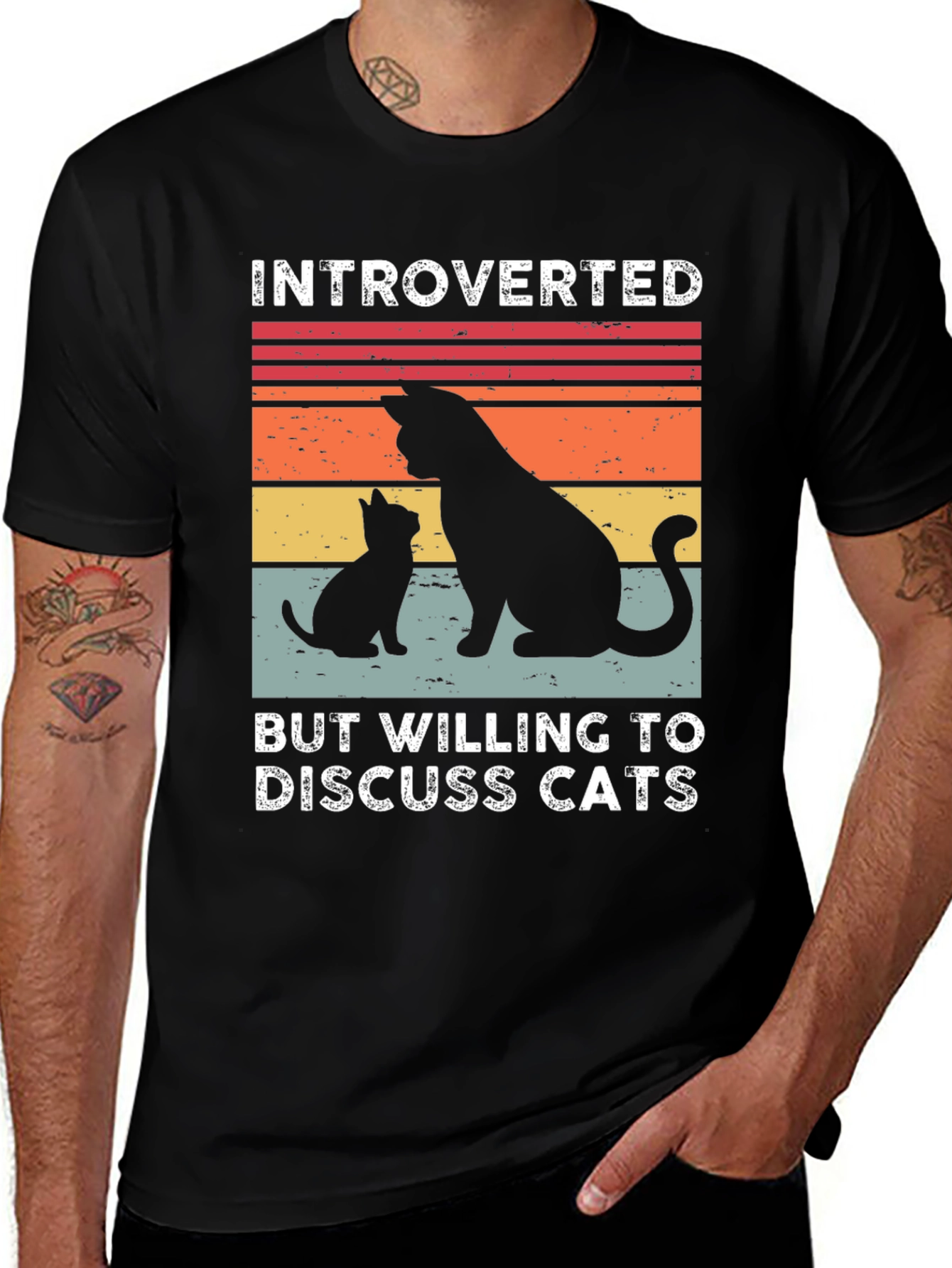 Introverted Cat Lover Tee - Discuss Cats! Unisex Shirt