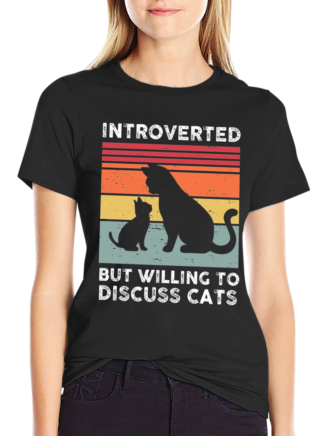 Introverted Cat Lover Tee - Discuss Cats! Unisex Shirt
