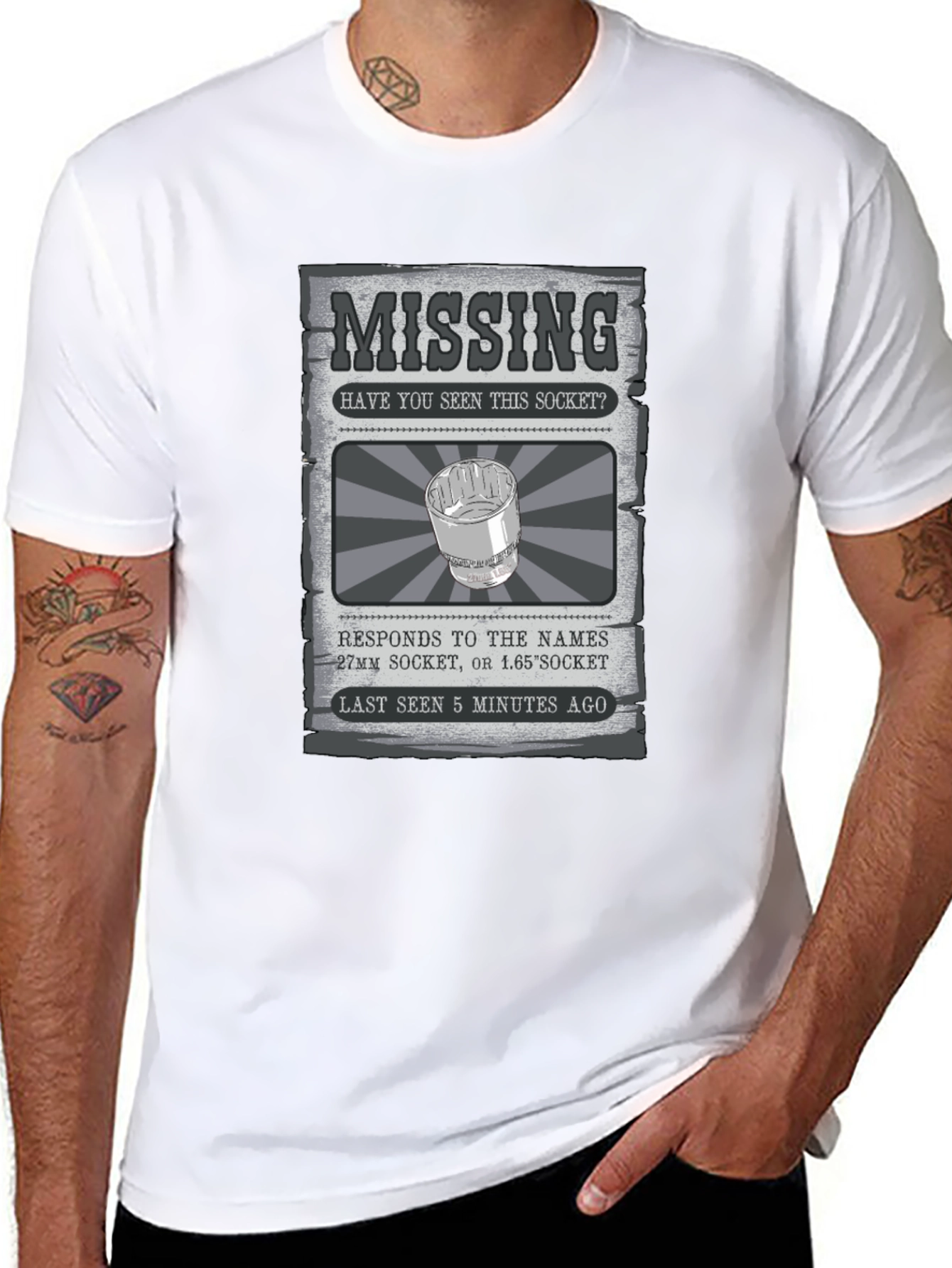 Missing Socket T-Shirt - Mechanic Humor Tee