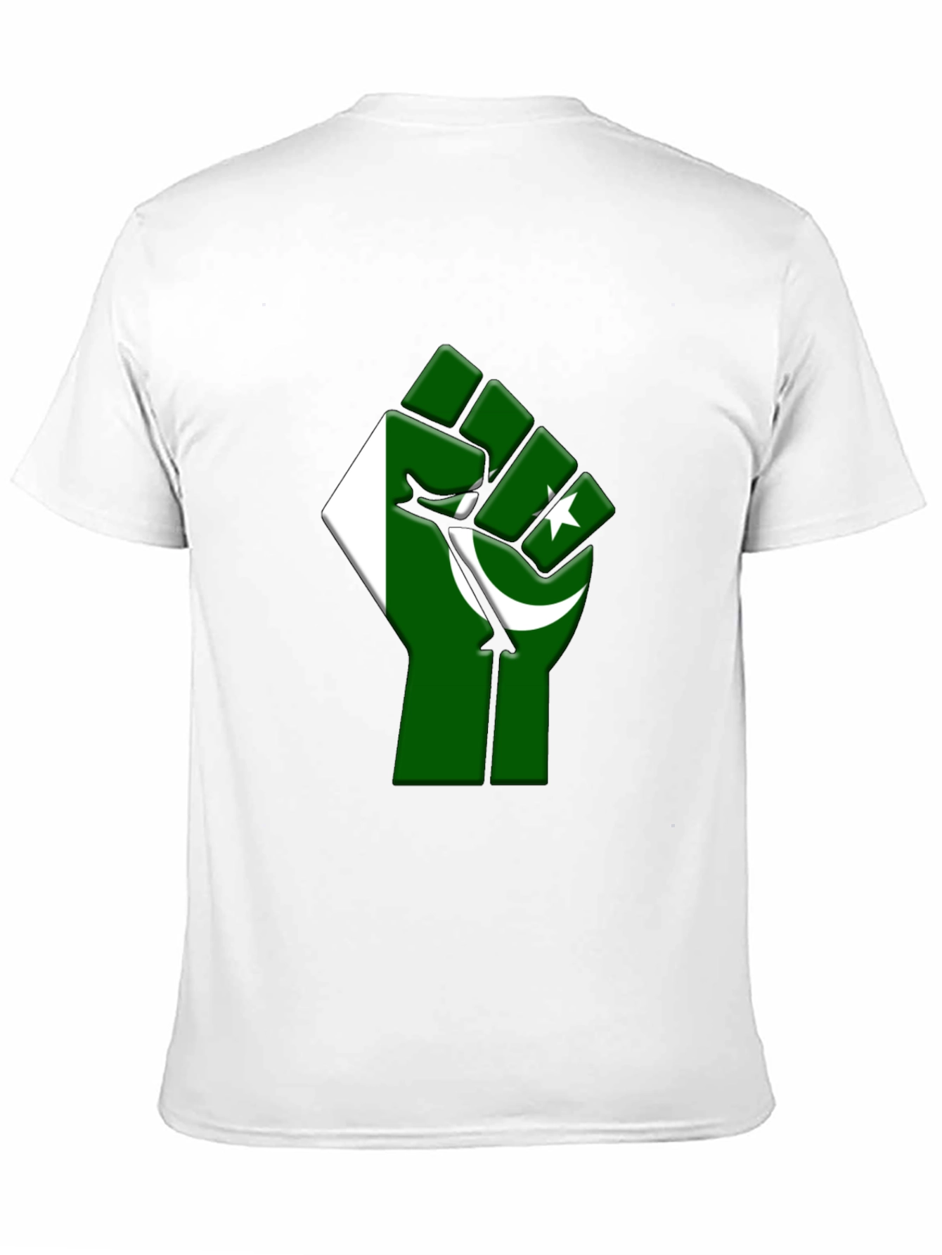 Pakistan Flag Fist Graphic Tee - Black Cotton T-Shirt