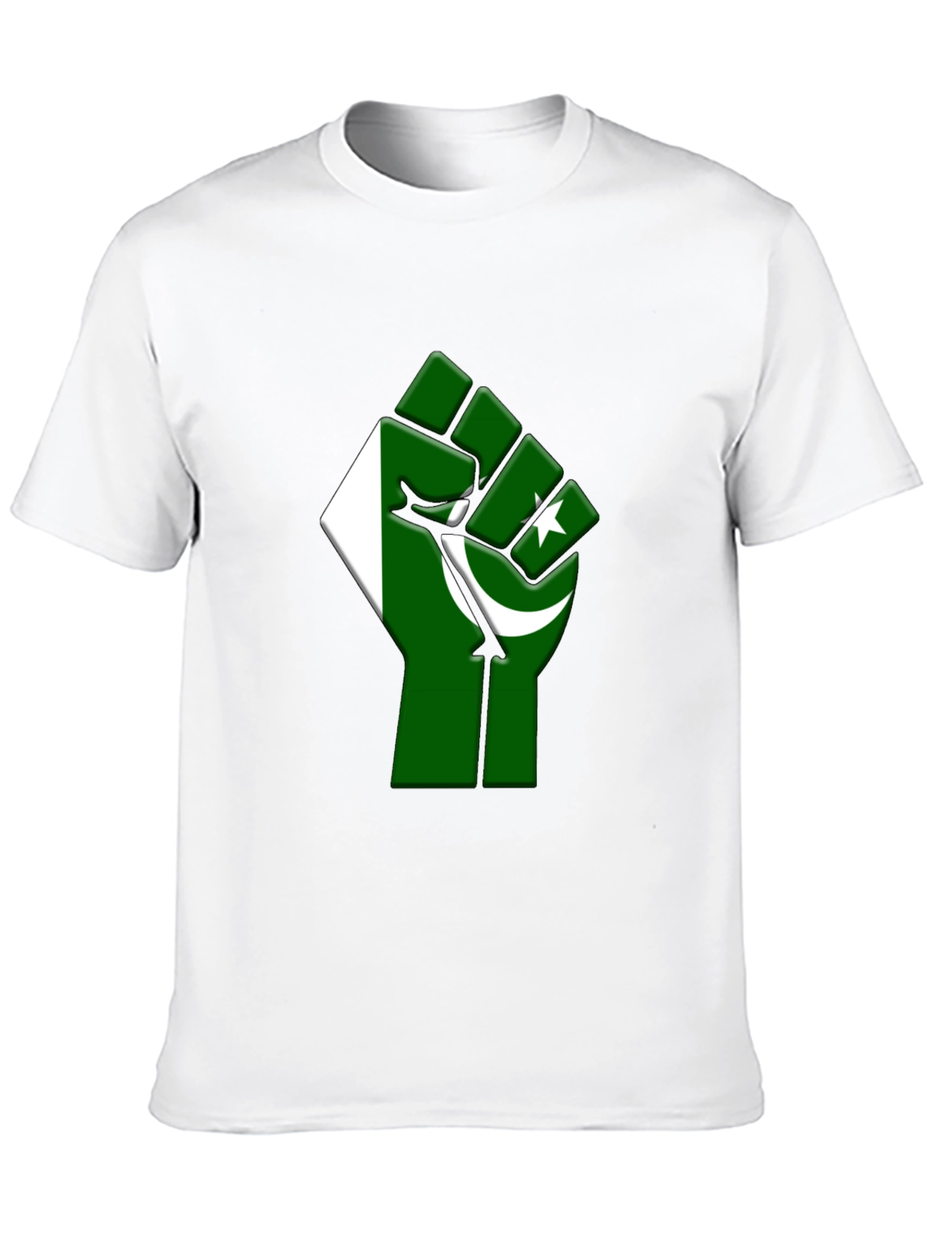 Pakistan Flag Fist Graphic Tee - Black Cotton T-Shirt