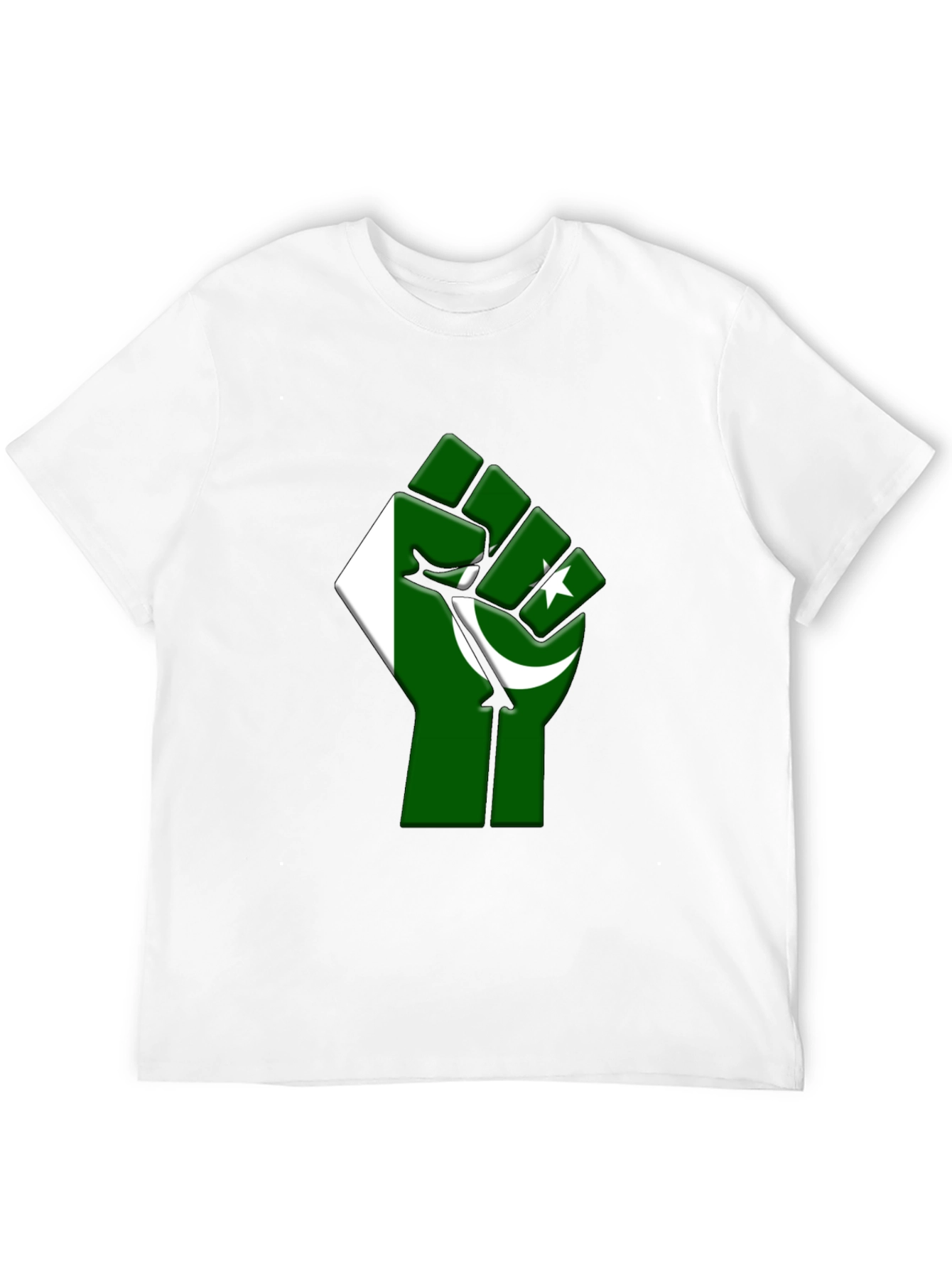 Pakistan Flag Fist Graphic Tee - Black Cotton T-Shirt