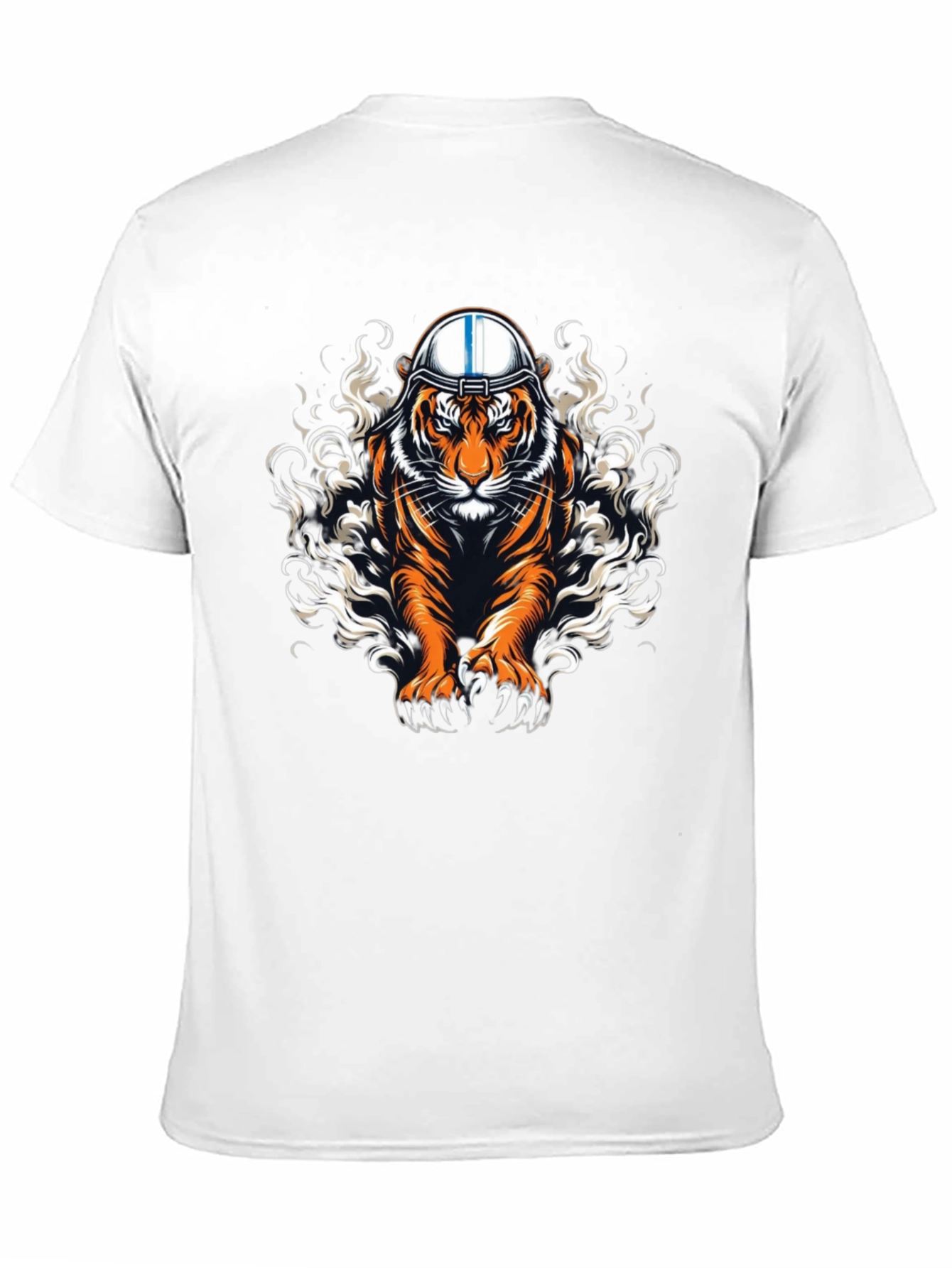 Tiger Helmet Graphic Print Black T-Shirt