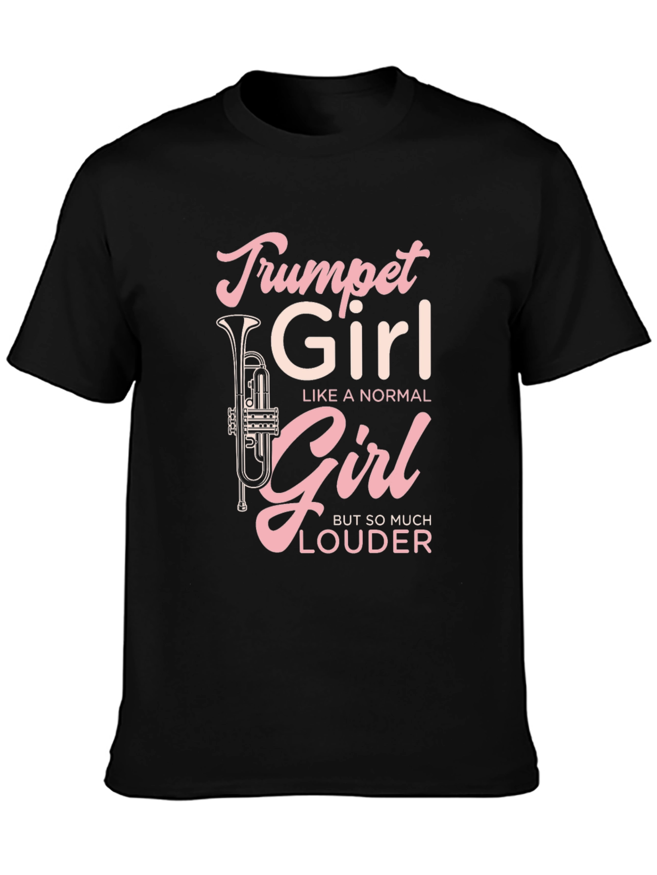 Trumpet Girl Graphic Tee - Musical Instrument Lover