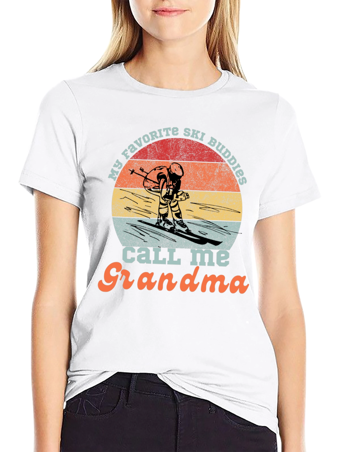 Ski Grandma T-Shirt: Retro Skiing Gift Tee