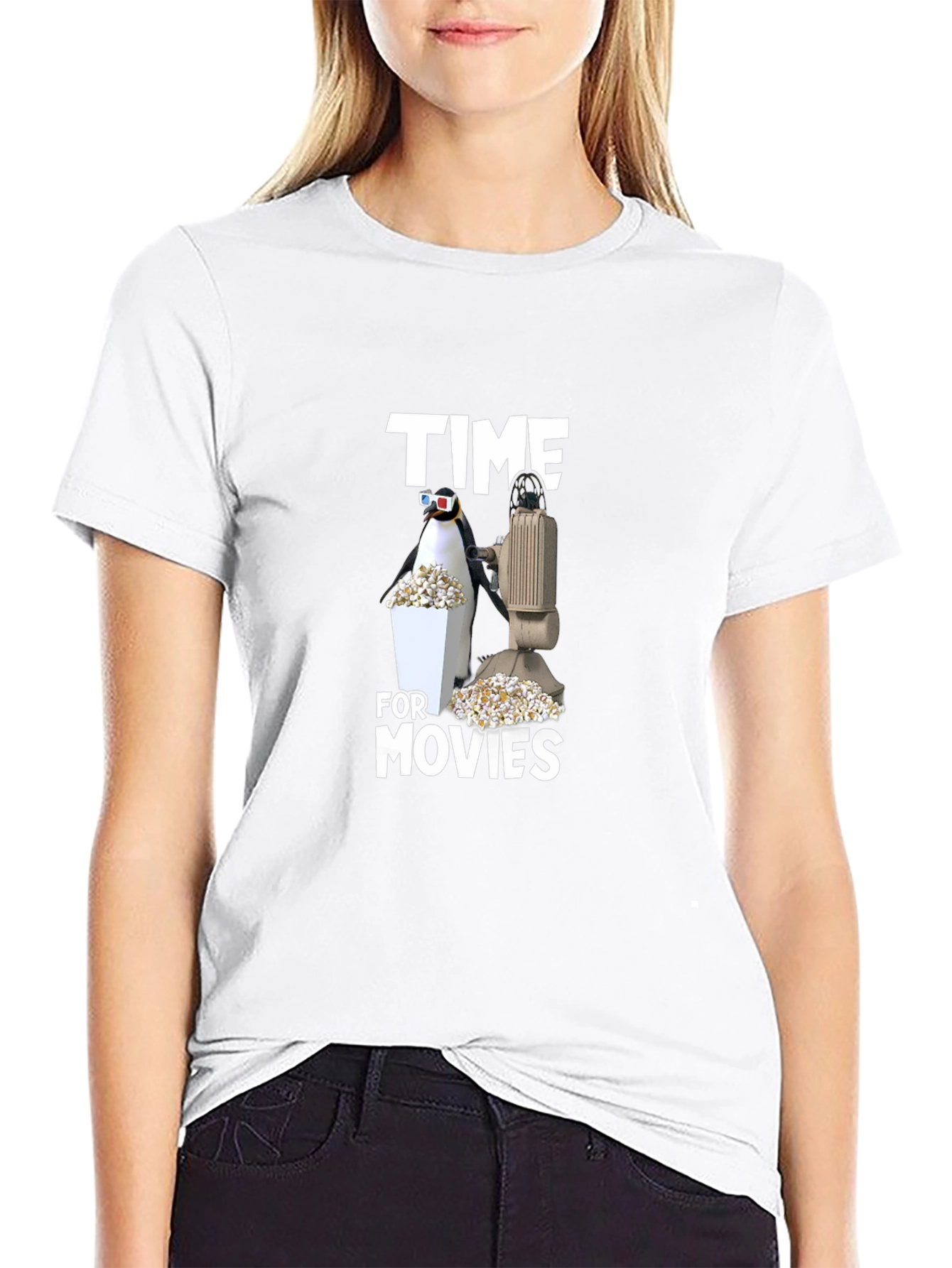 Time For Movies Black T-Shirt