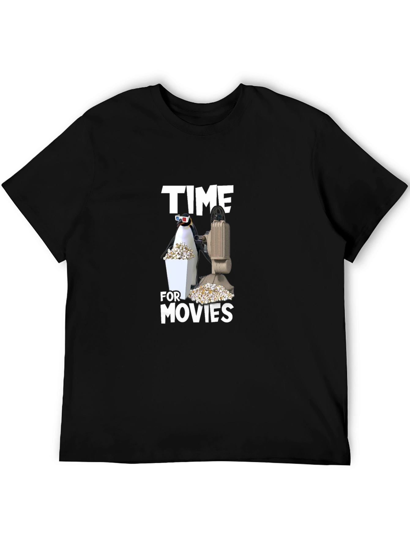 Time For Movies Black T-Shirt