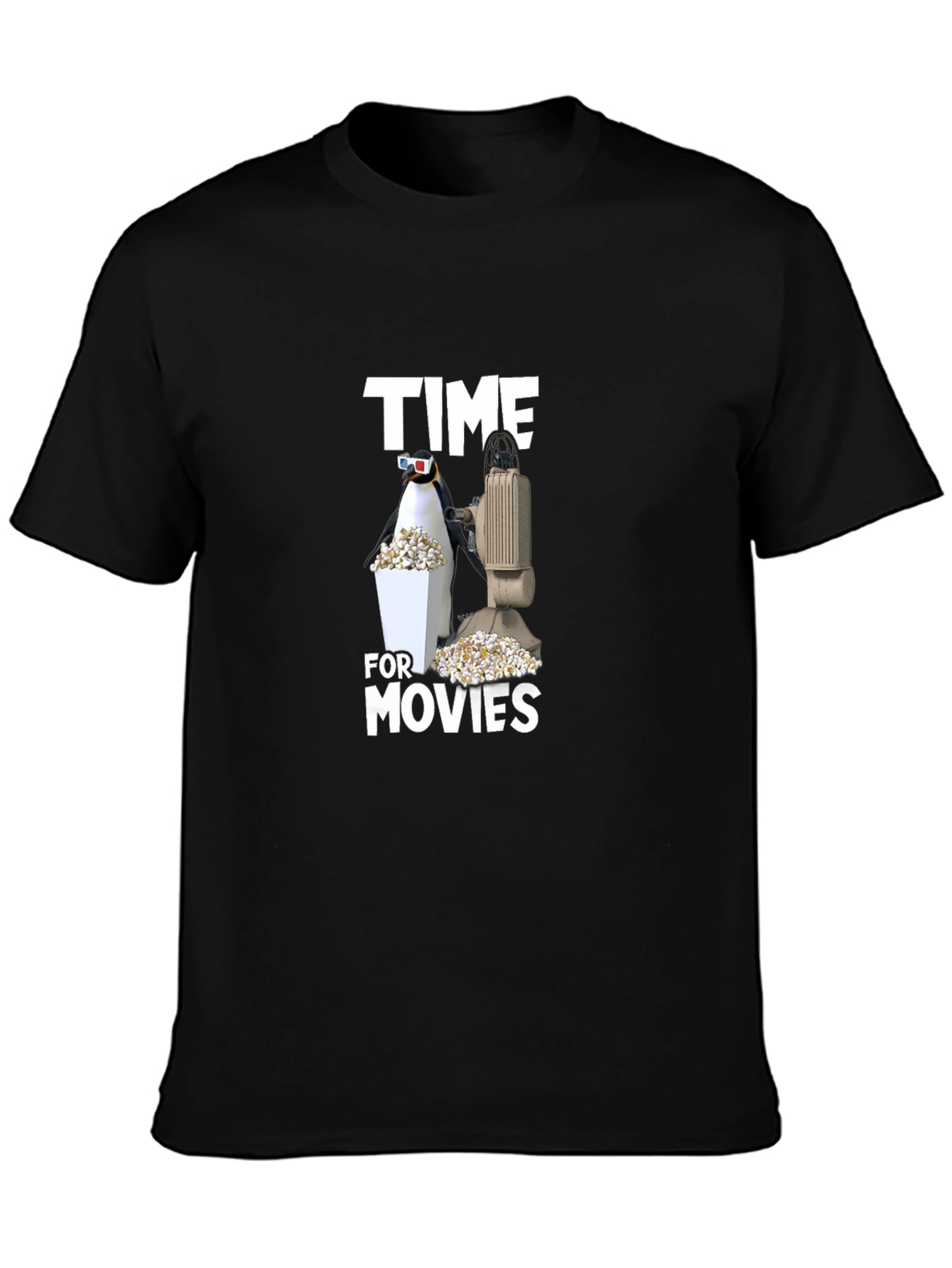 Time For Movies Black T-Shirt