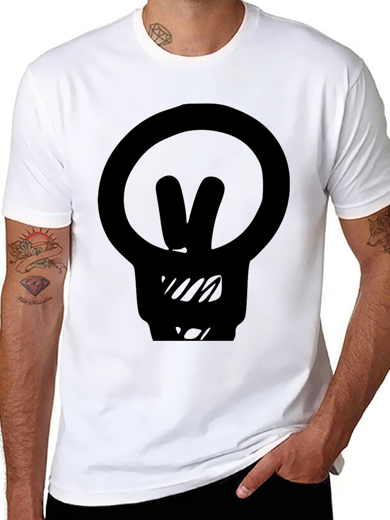 Black Graphic Tee - Lightbulb Peace