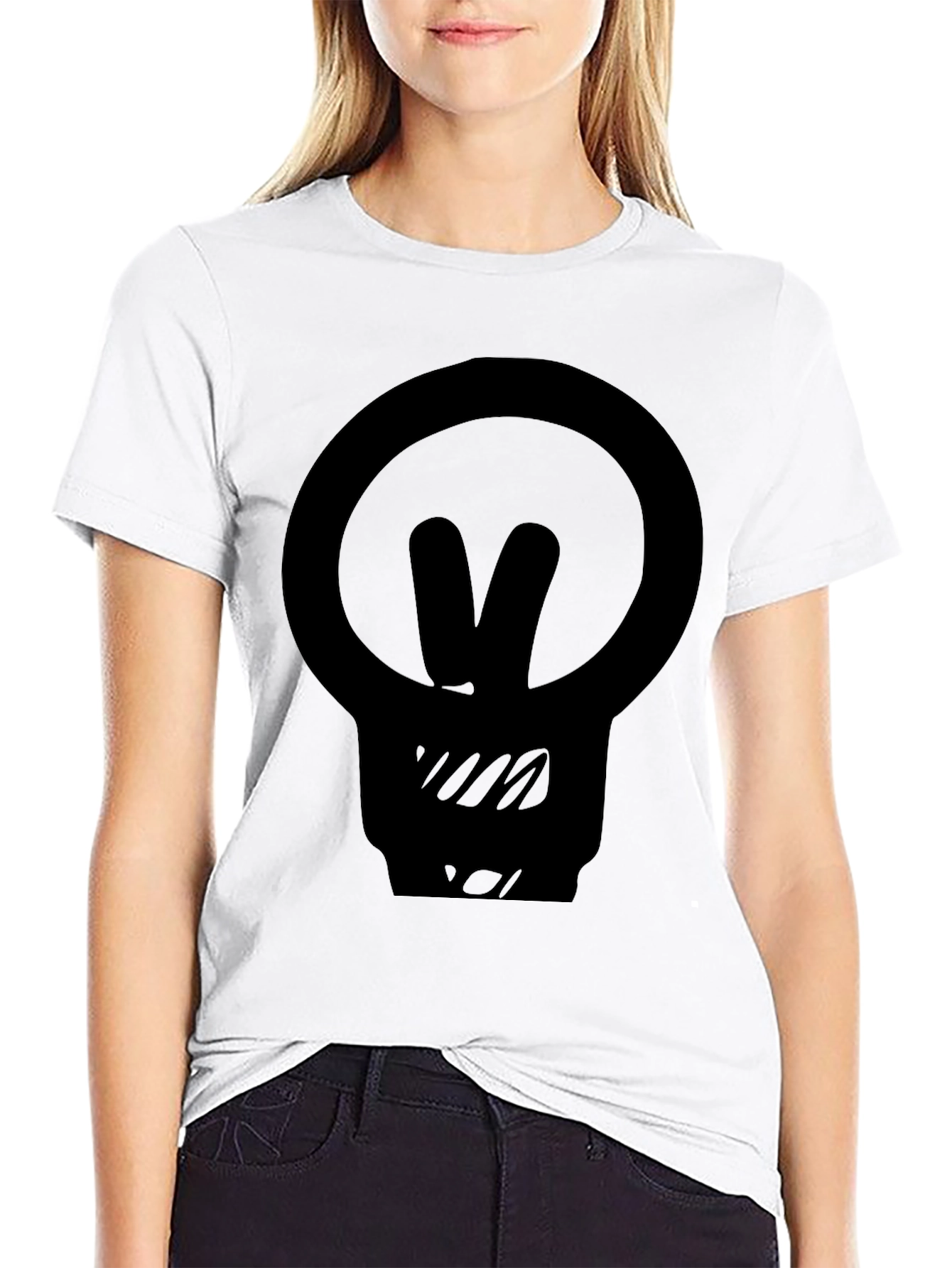 Black Graphic Tee - Lightbulb Peace