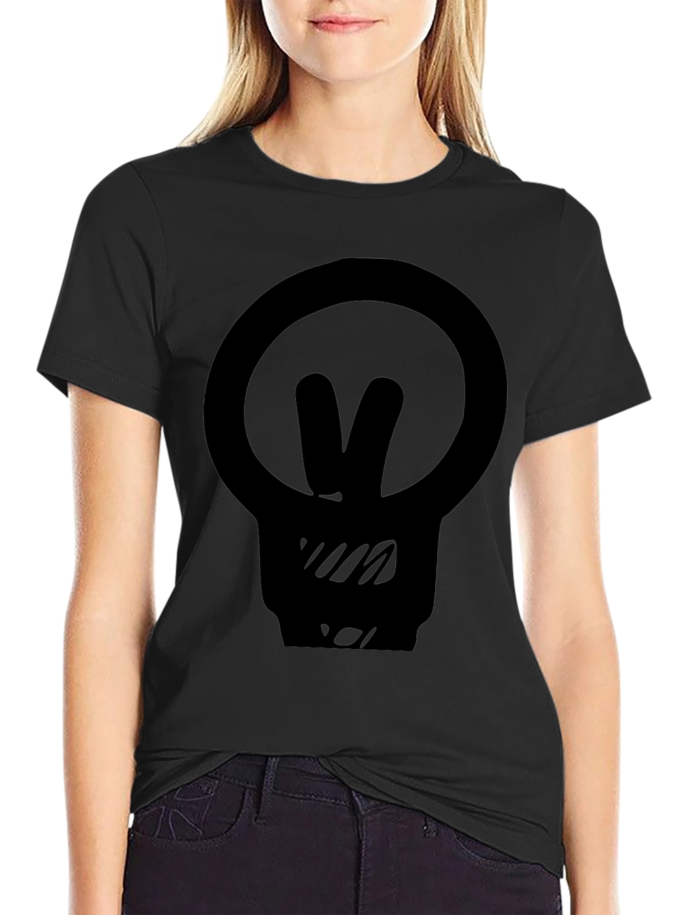 Black Graphic Tee - Lightbulb Peace