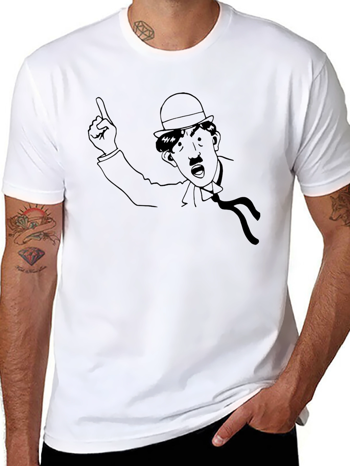 Charlie Chaplin Graphic Tee - Black