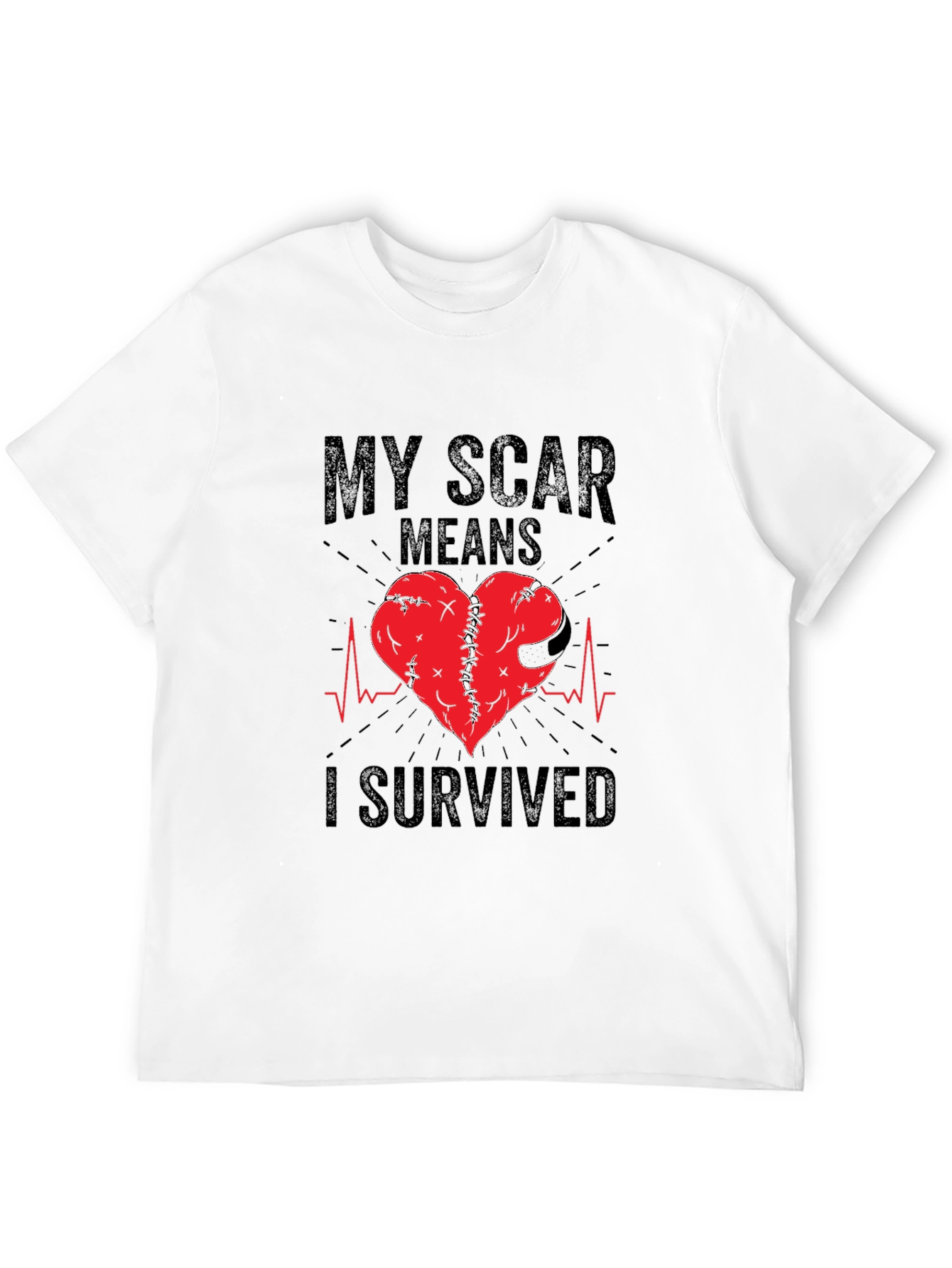 My Scar Means I Survived T-Shirt Heart