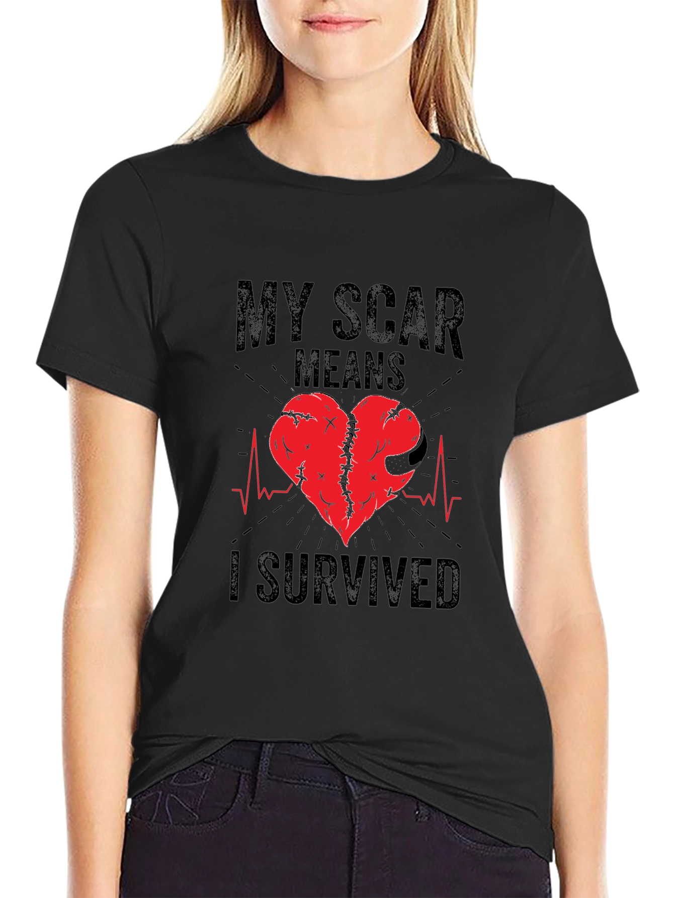 My Scar Means I Survived T-Shirt Heart