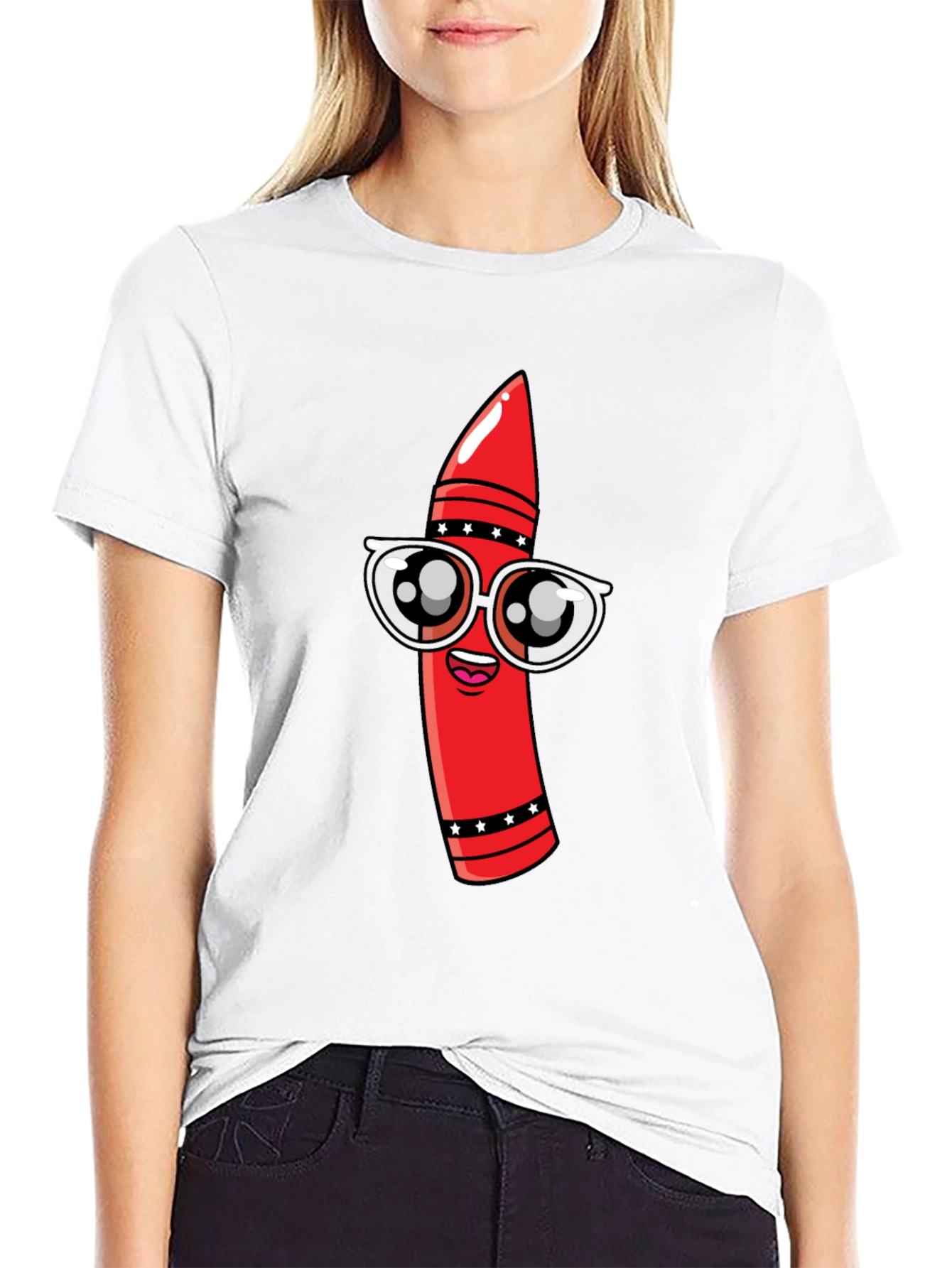 Cool Crayon Graphic Tee - Black Unisex T-Shirt