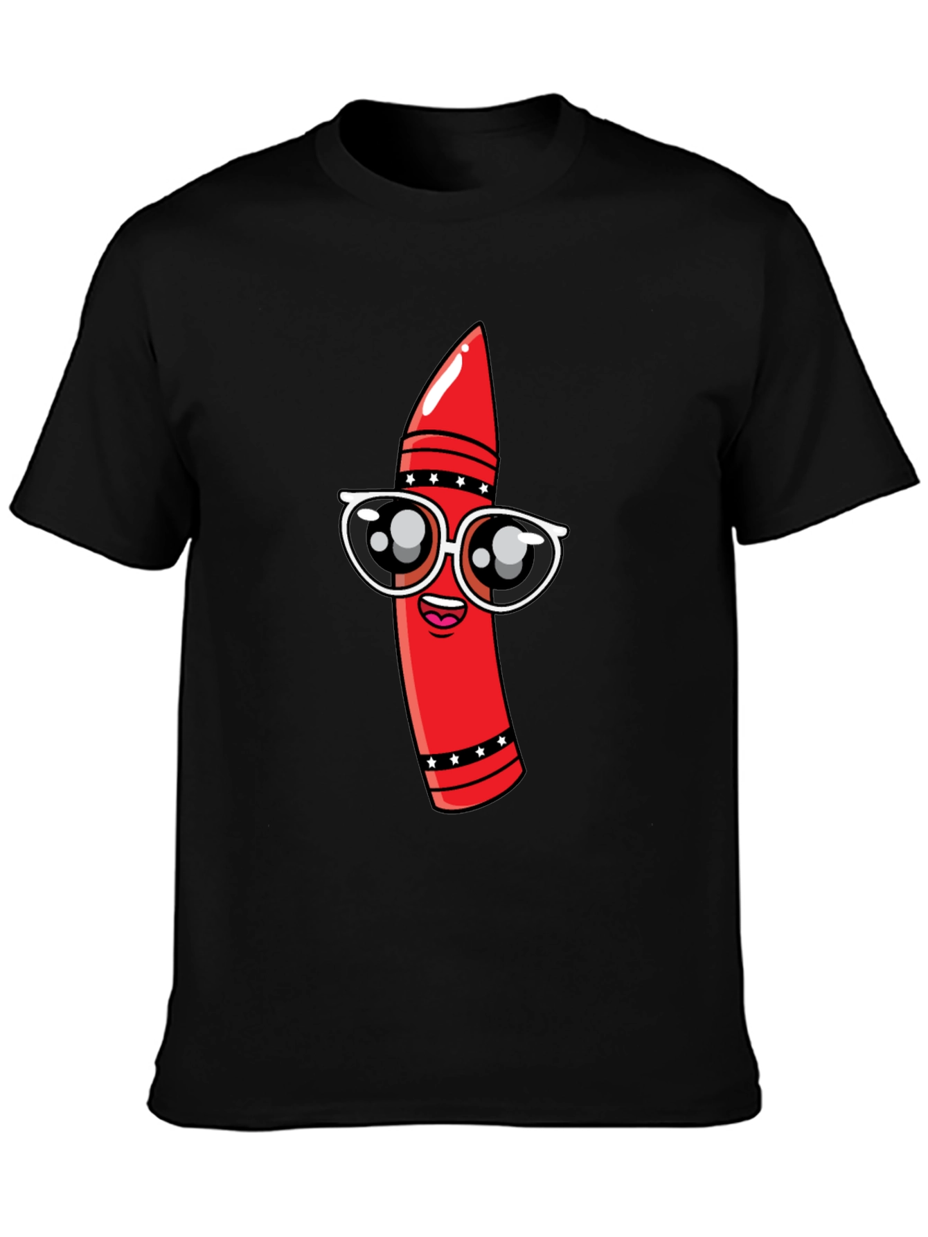 Cool Crayon Graphic Tee - Black Unisex T-Shirt