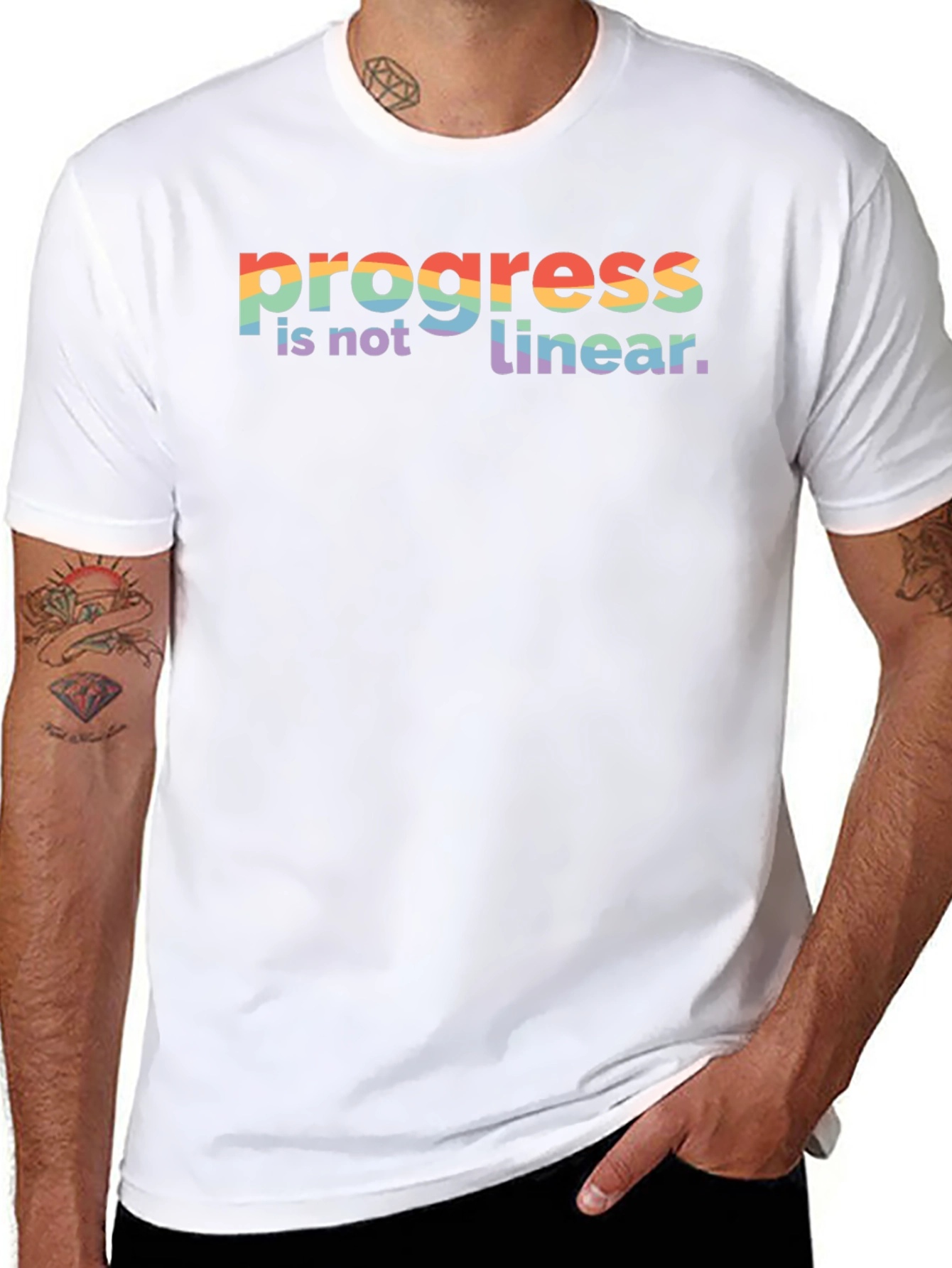 Progress Is Not Linear Rainbow T-Shirt
