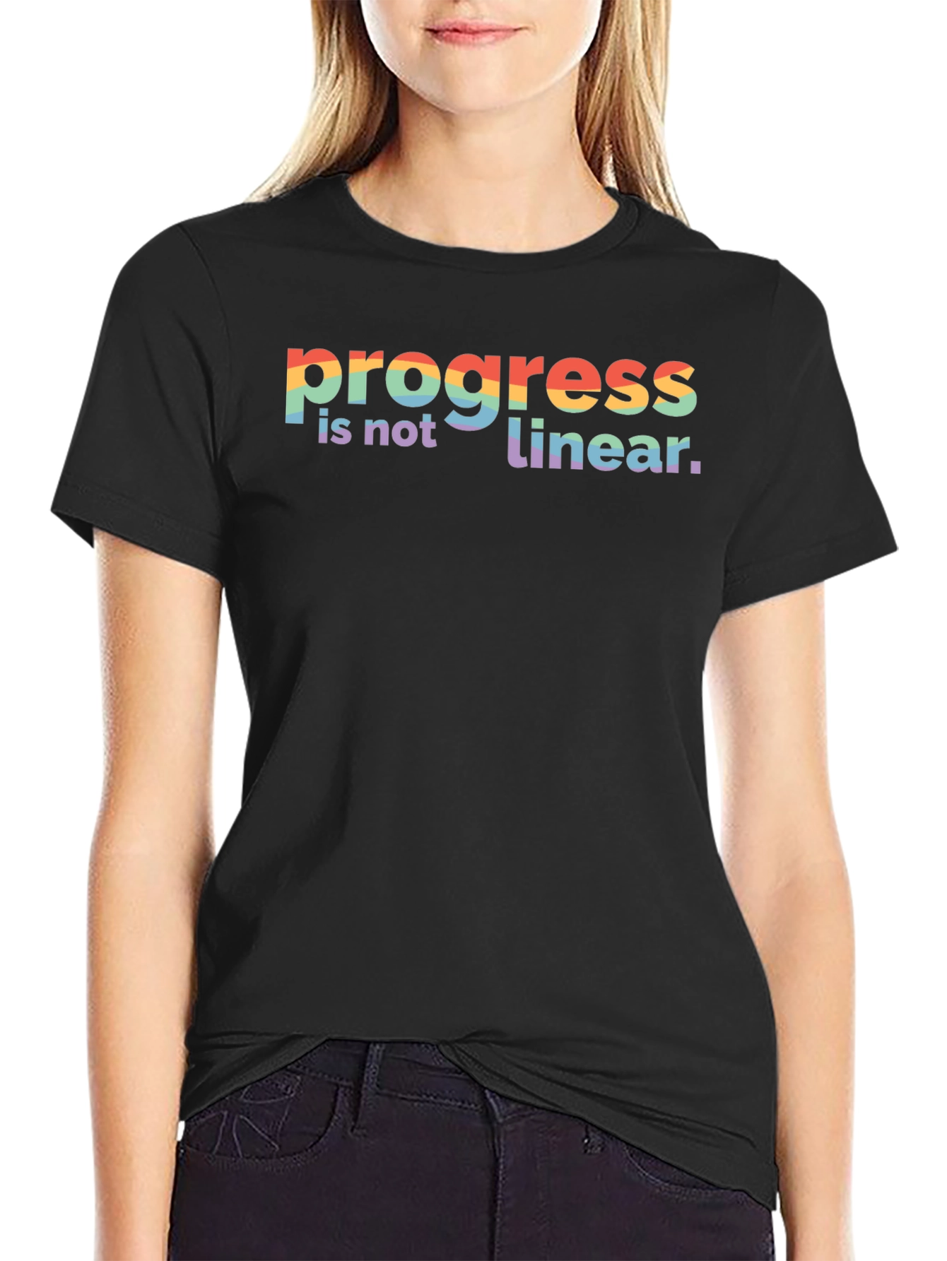 Progress Is Not Linear Rainbow T-Shirt