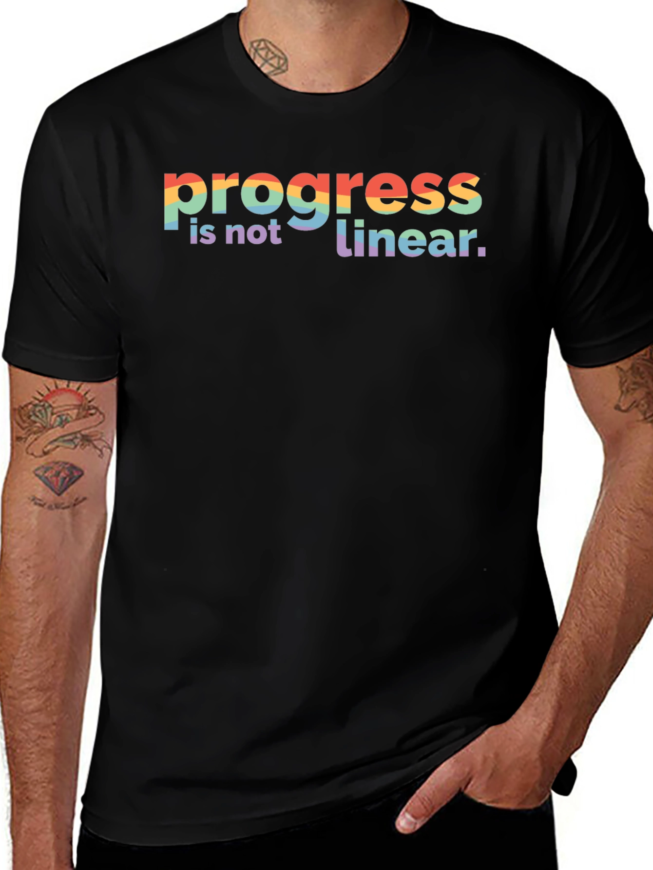 Progress Is Not Linear Rainbow T-Shirt