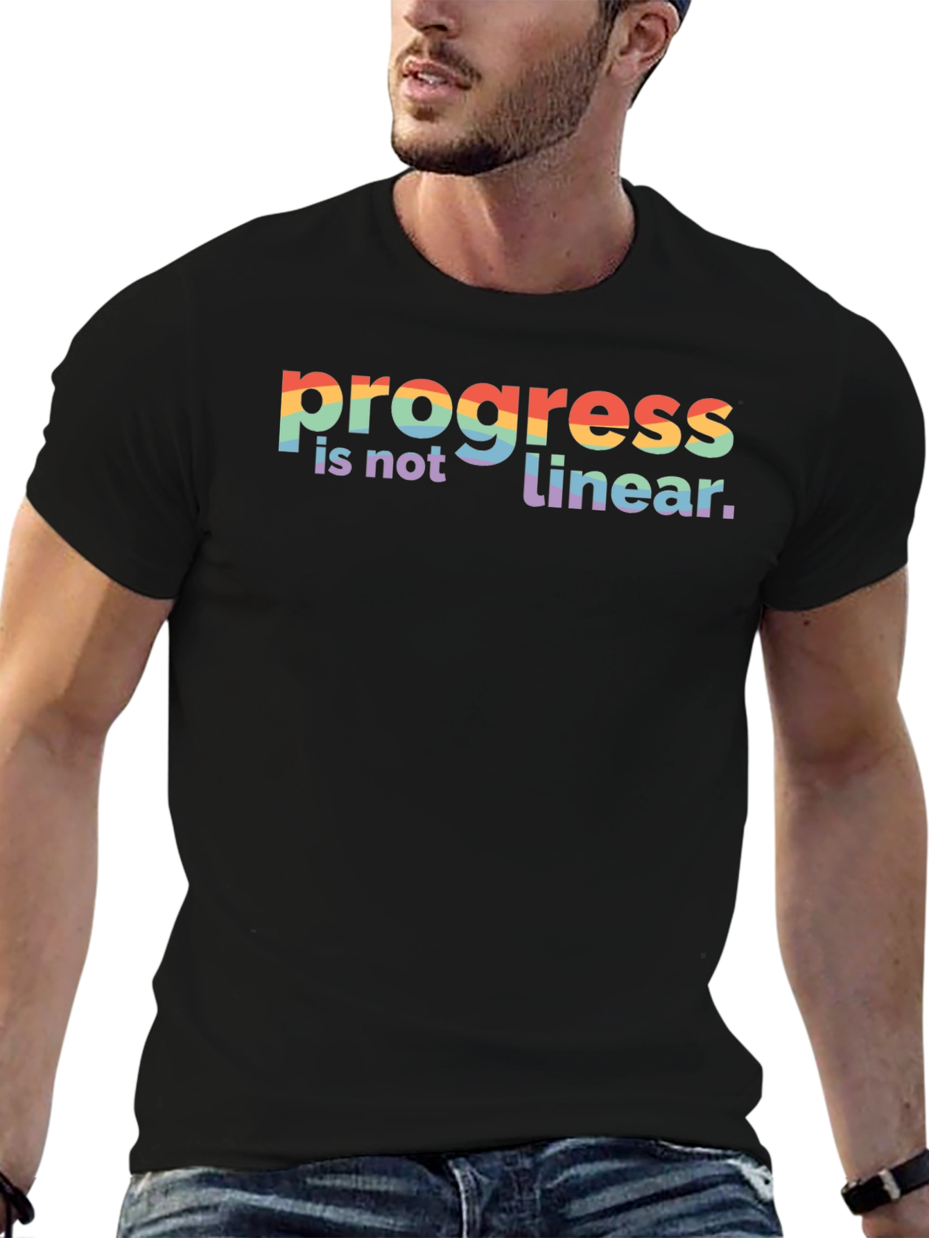 Progress Is Not Linear Rainbow T-Shirt