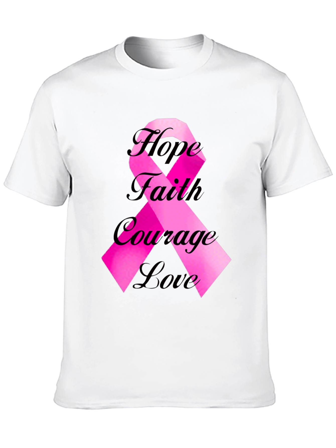 Hope Faith Courage Love Ribbon Graphic Tee