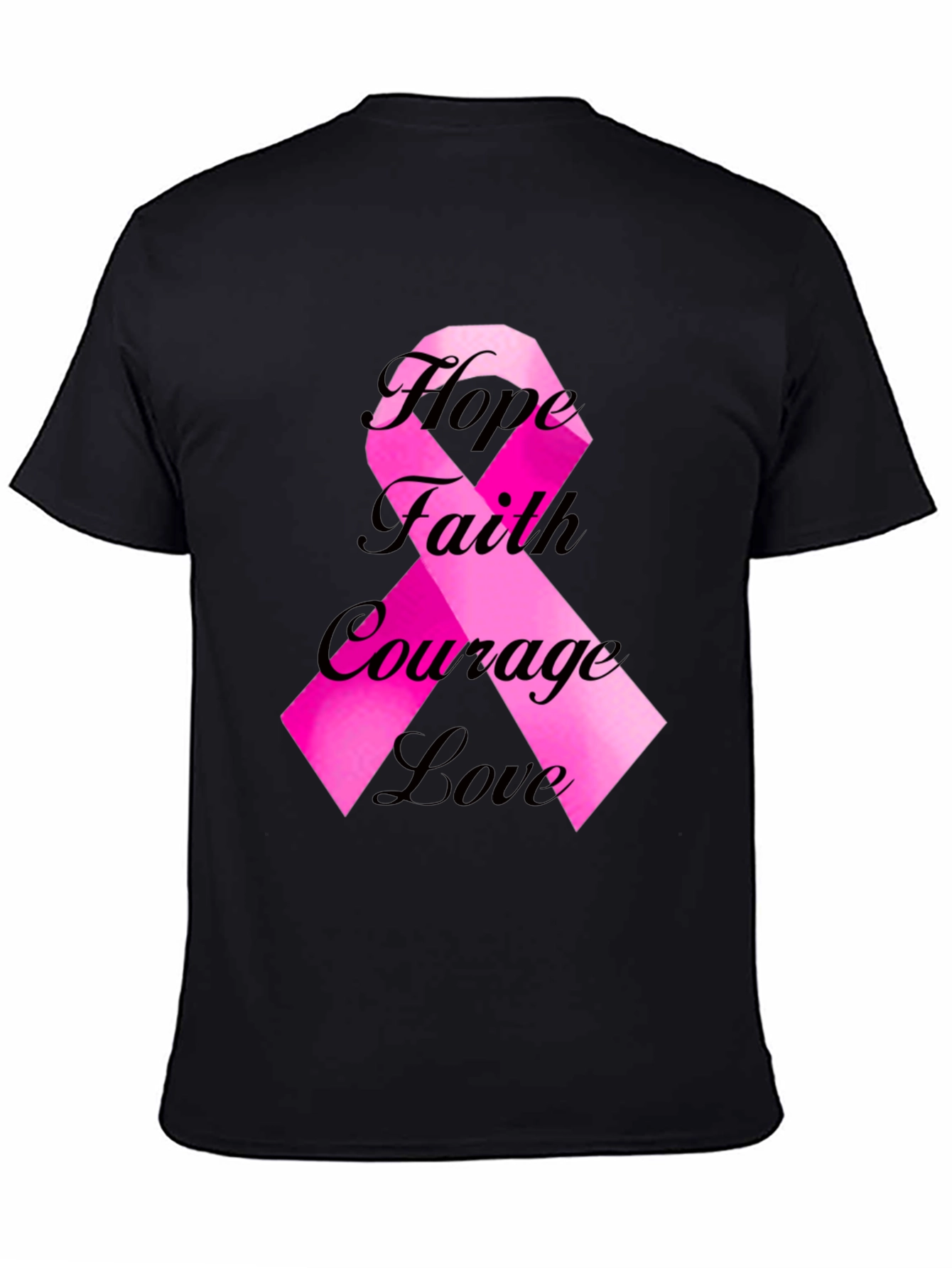Hope Faith Courage Love Ribbon Graphic Tee