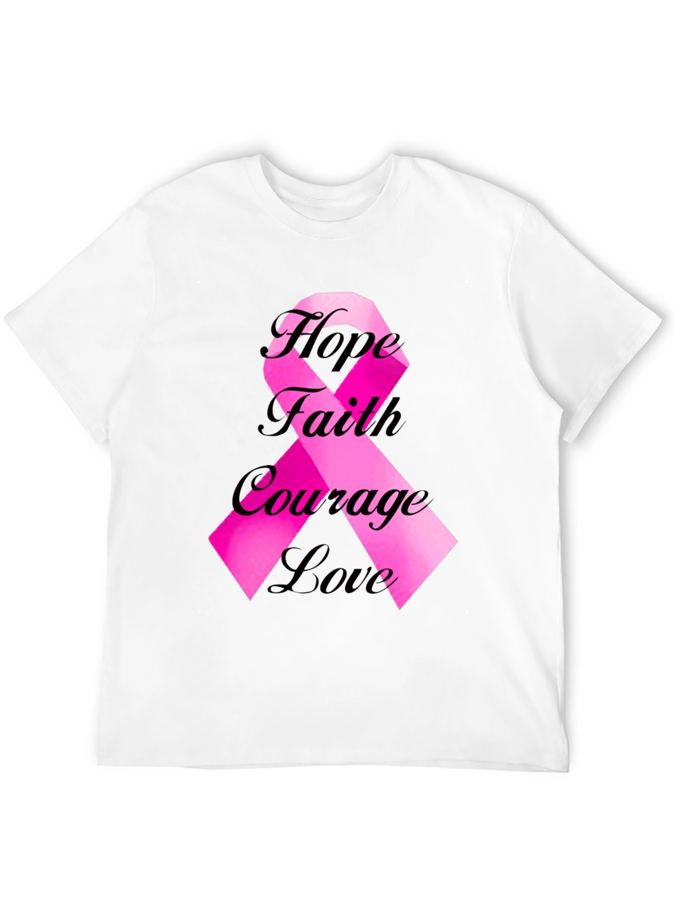 Hope Faith Courage Love Ribbon Graphic Tee