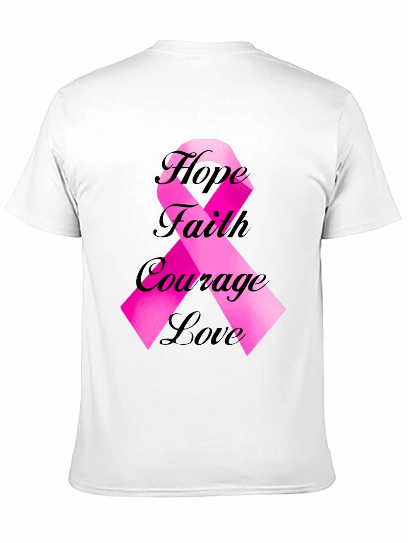Hope Faith Courage Love Ribbon Graphic Tee