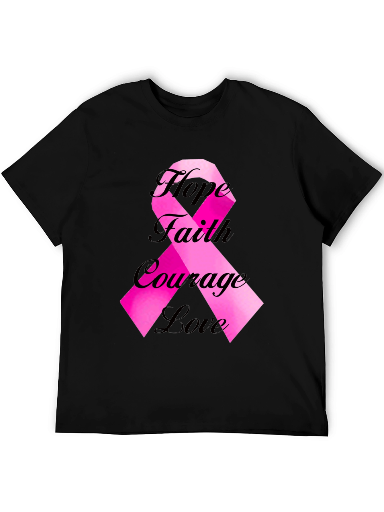 Hope Faith Courage Love Ribbon Graphic Tee