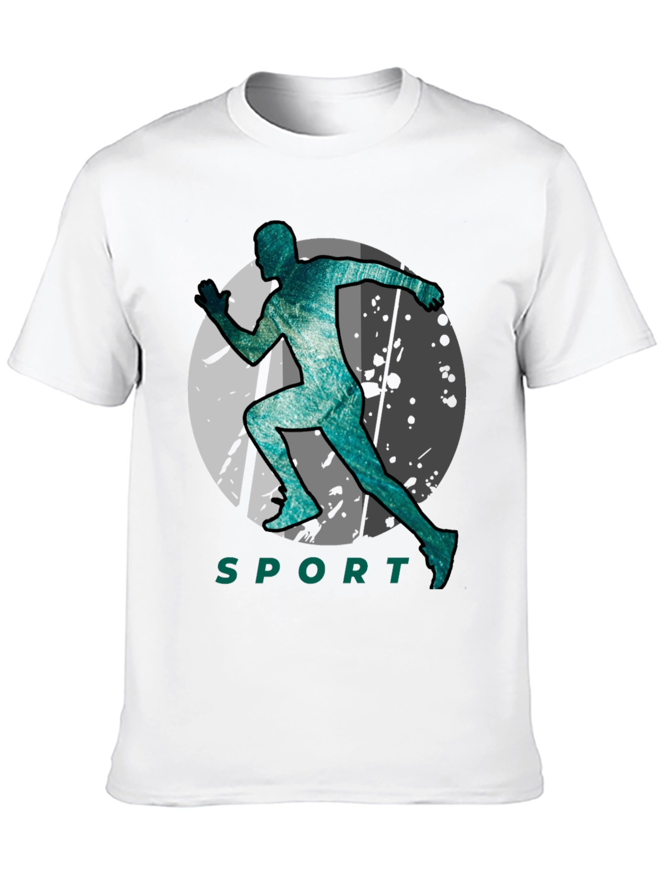 Stylish Sport Silhouette Graphic Tee - Black