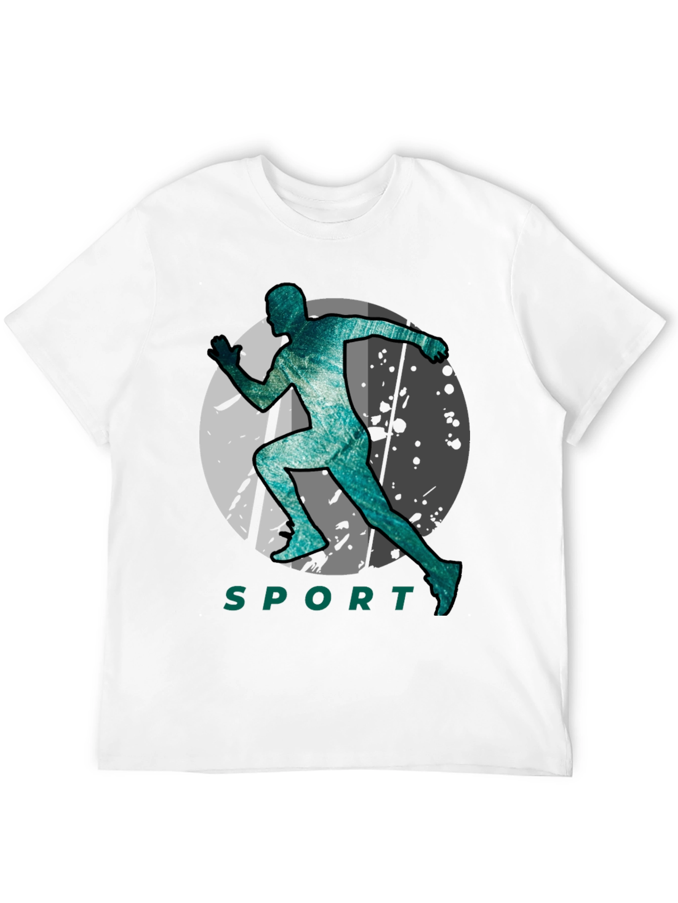 Stylish Sport Silhouette Graphic Tee - Black