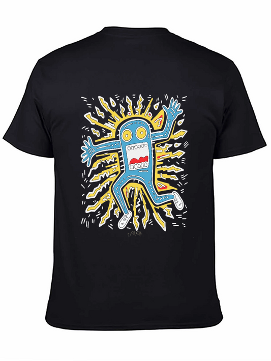 Monster Graphic Tee - Bold Black Cotton T-Shirt