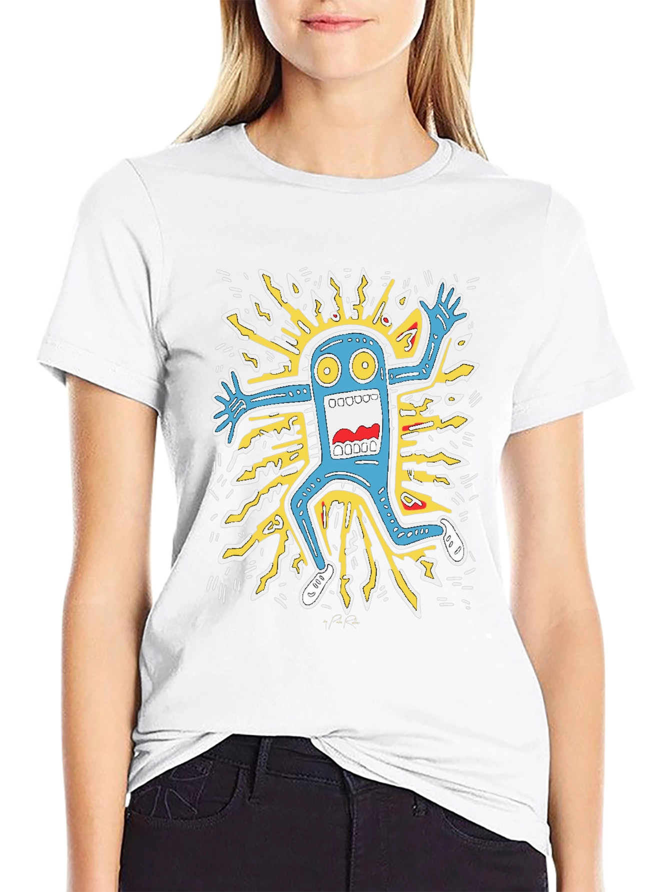Monster Graphic Tee - Bold Black Cotton T-Shirt