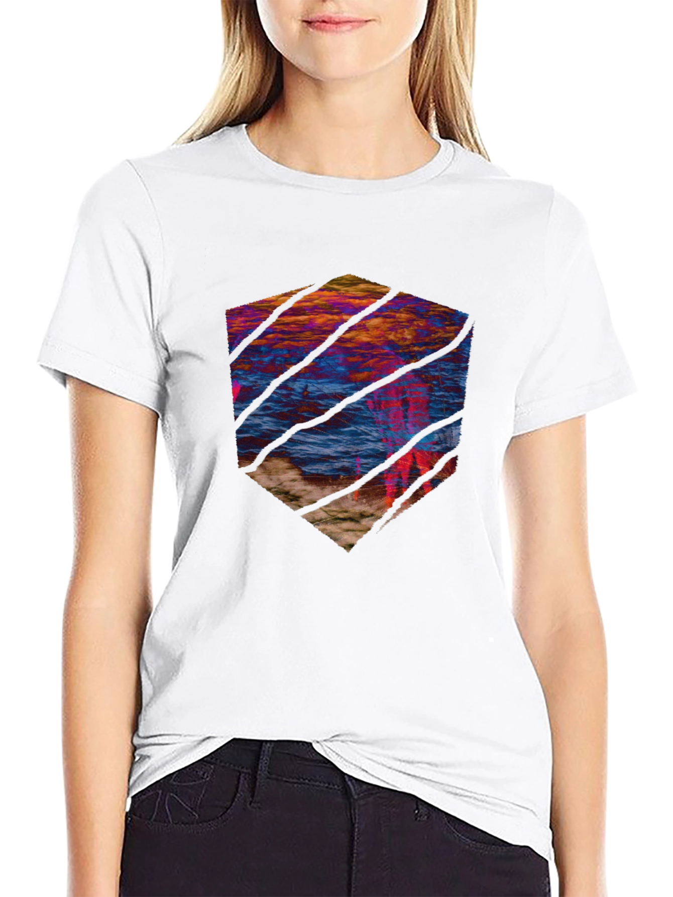 Abstract Landscape Tee - Artistic Graphic Print Shirt