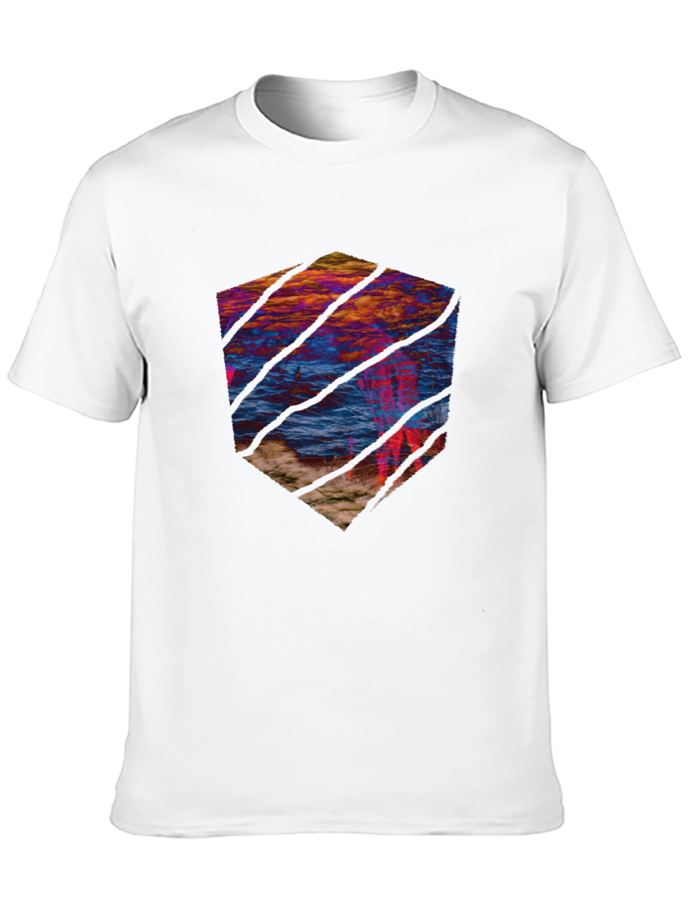 Abstract Landscape Tee - Artistic Graphic Print Shirt