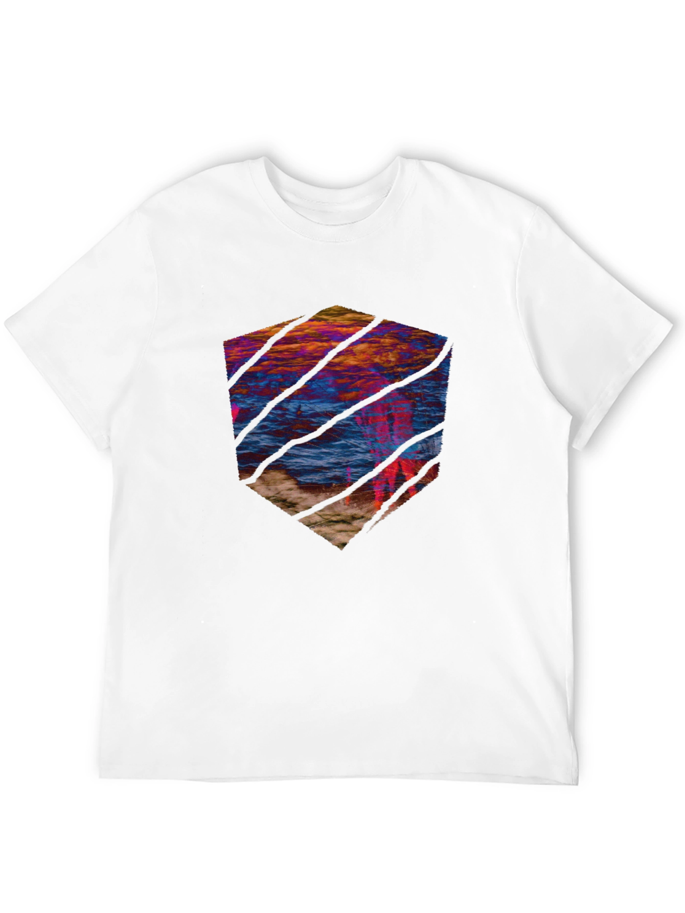 Abstract Landscape Tee - Artistic Graphic Print Shirt